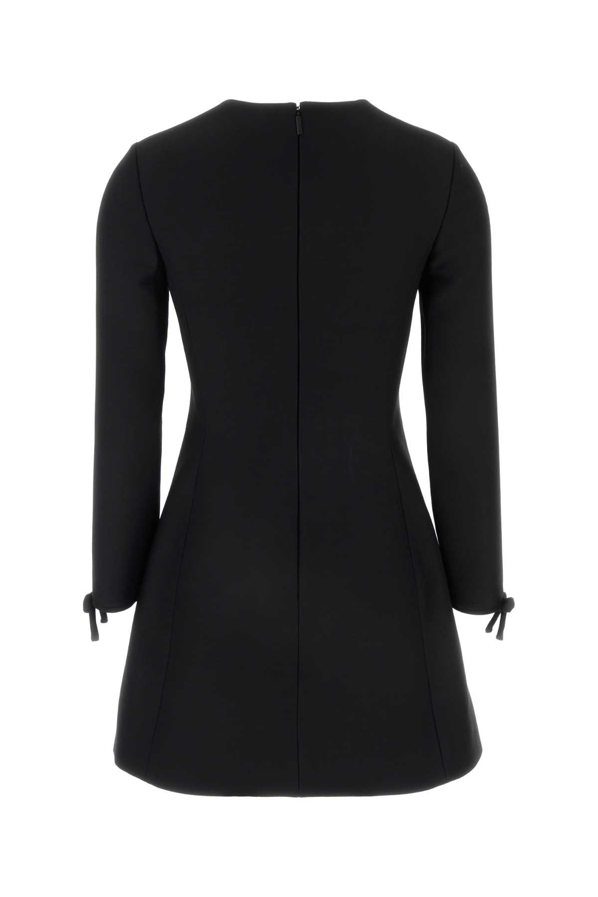 Valentino Garavani Open Back Bow Mini Dress In Nero