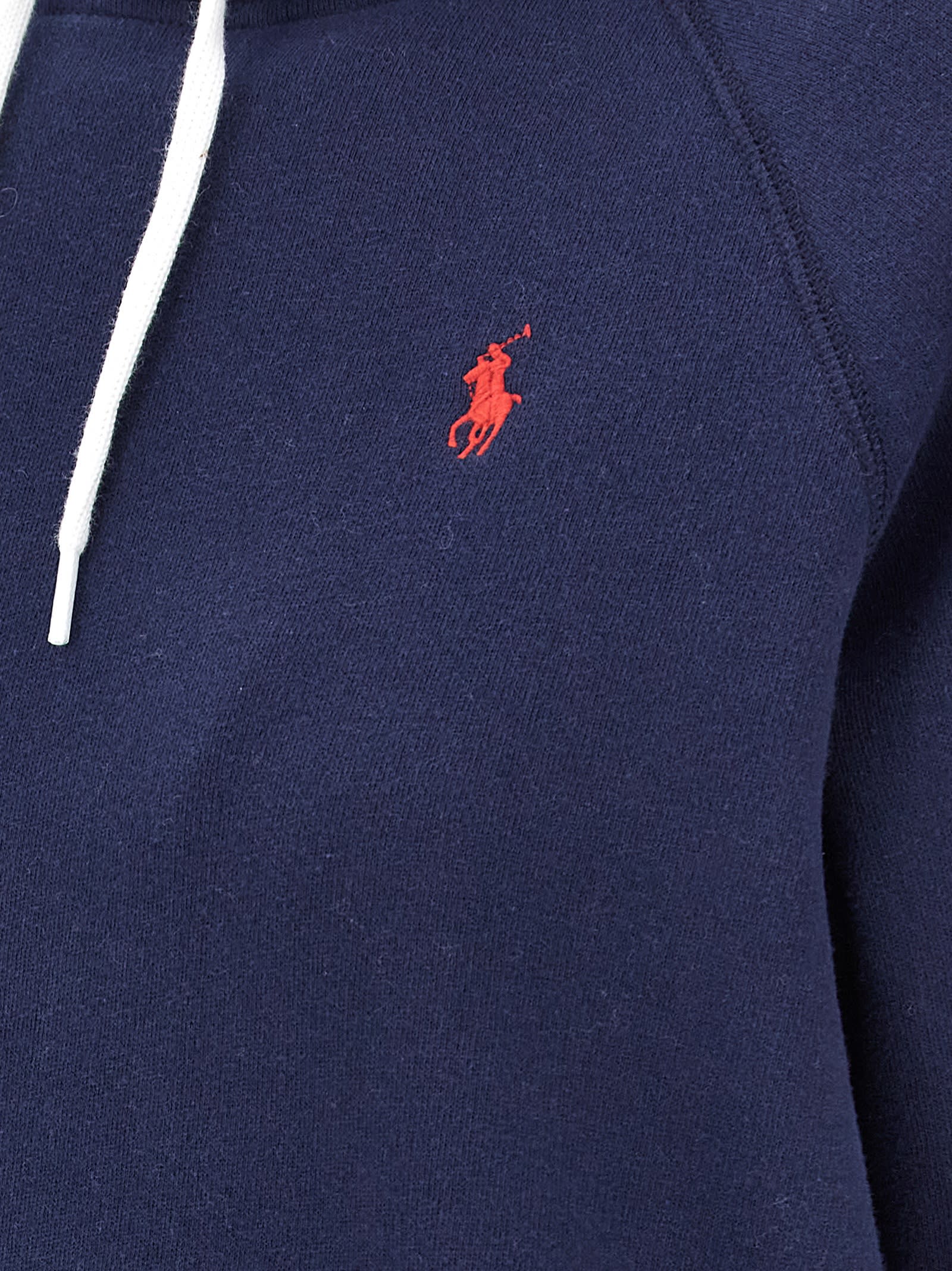 Shop Polo Ralph Lauren Logo Embroidery Hoodie In Blue