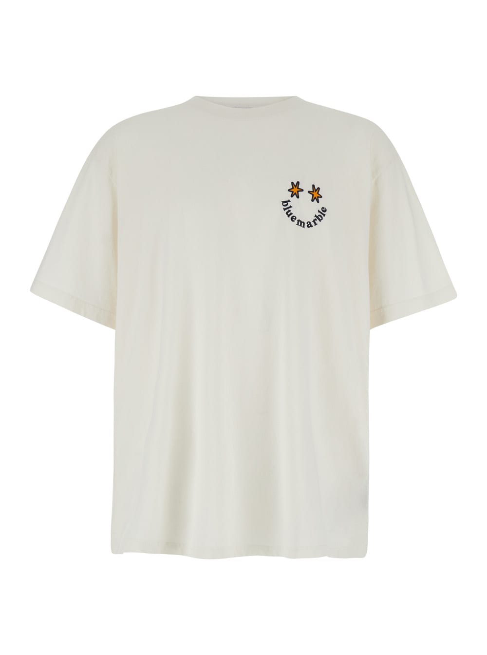 smile White T-shirt In Cotton Man