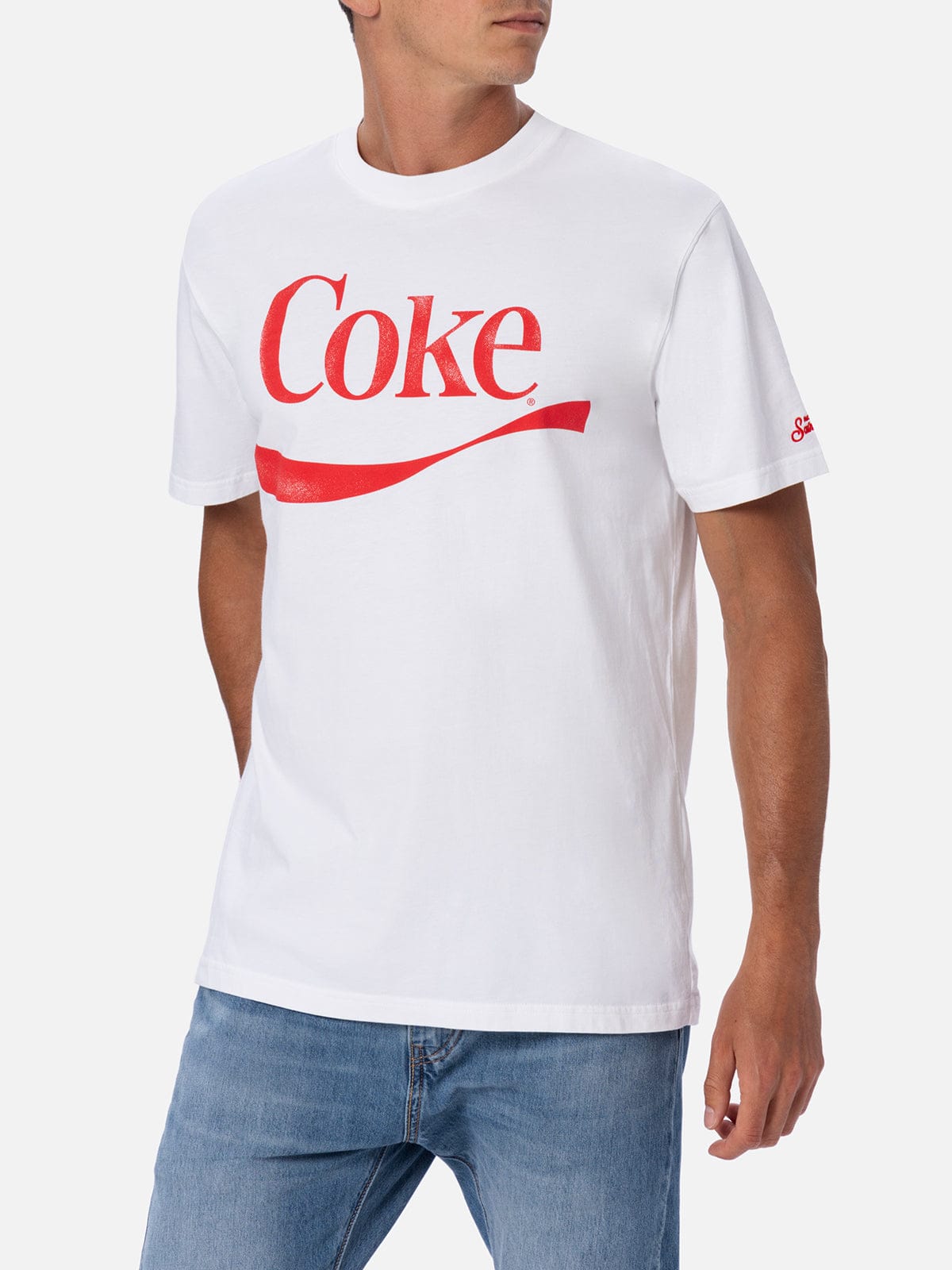 MC2 SAINT BARTH MAN COTTON T-SHIRT WITH COKE LOGO PLACED PRINT THE COCA COLA COMPANY SPECIAL EDITION