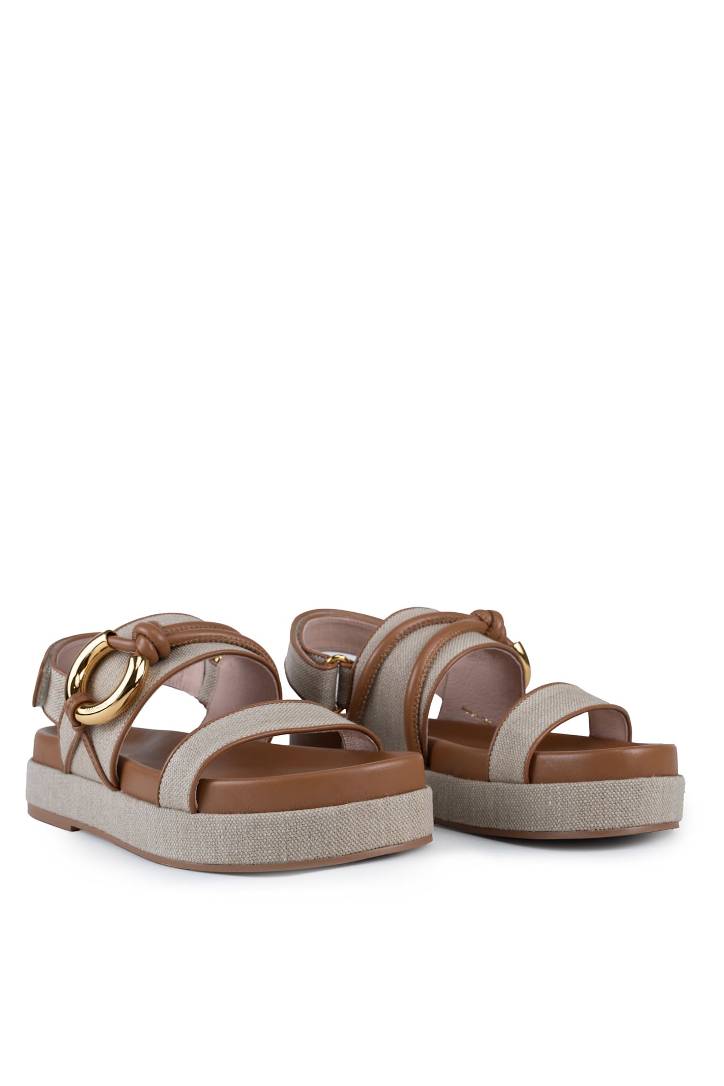 Shop Coccinelle Carmy Sandals In Leather And Fabric