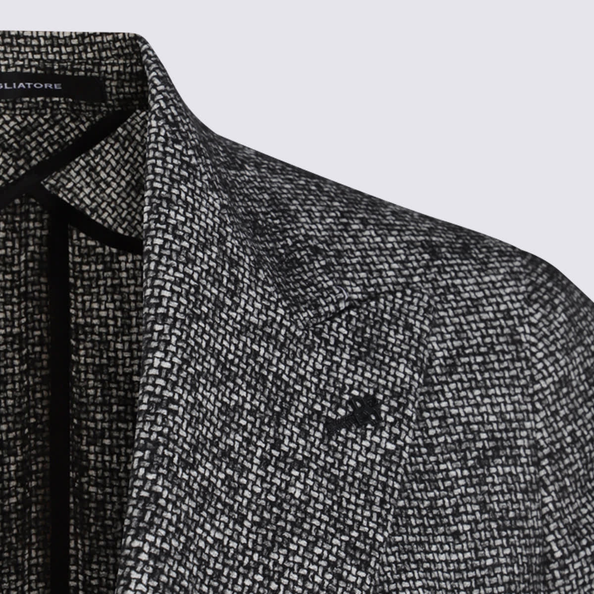 Tagliatore Textured Fabric Double-breasted Front Pockets Notch Lapel In Gray