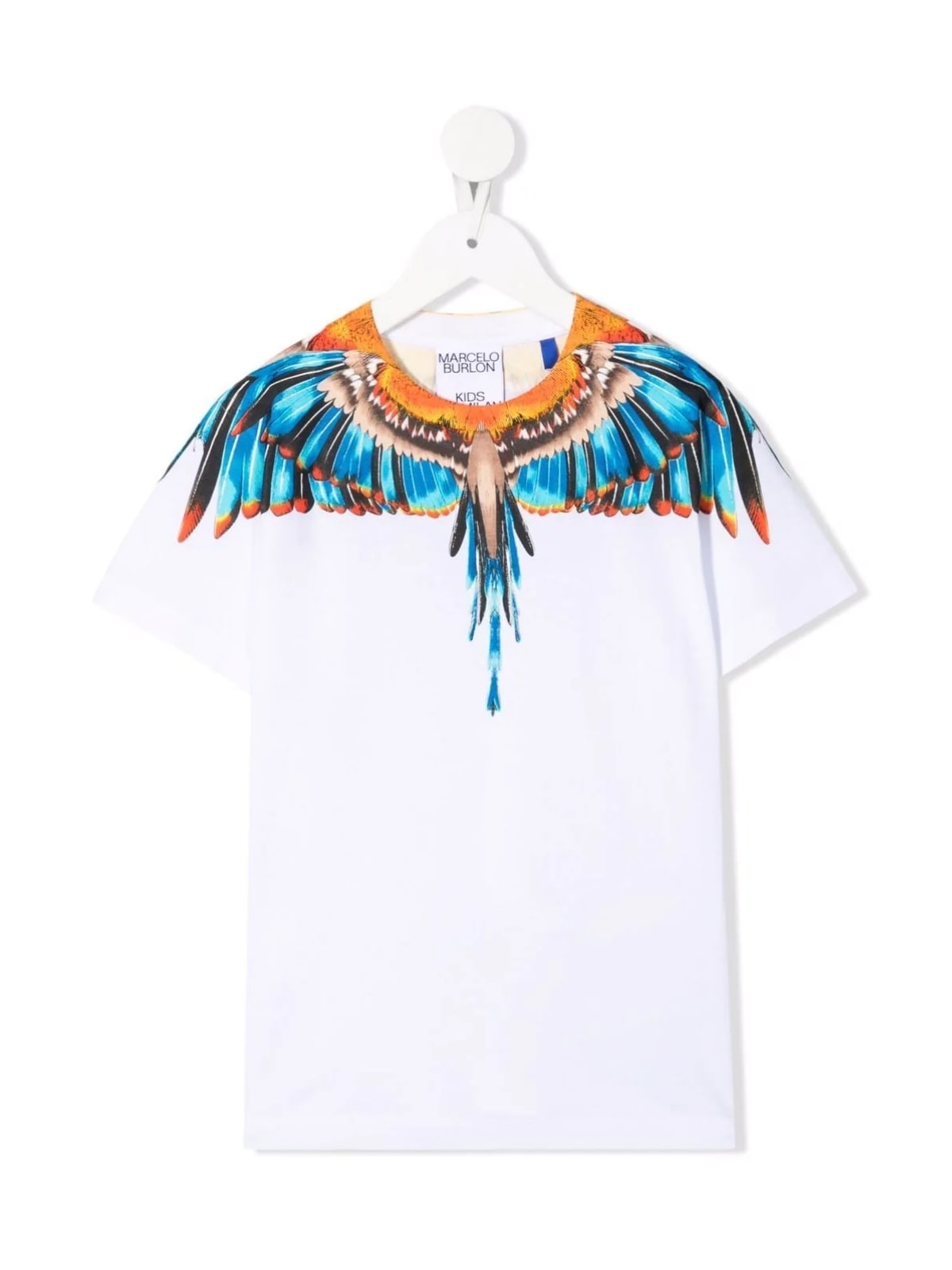 MARCELO BURLON COUNTY OF MILAN BLUE GRIZZLY WINGS TEE S/S,CBAA002F21JER009 0140 WHITE LIGHT