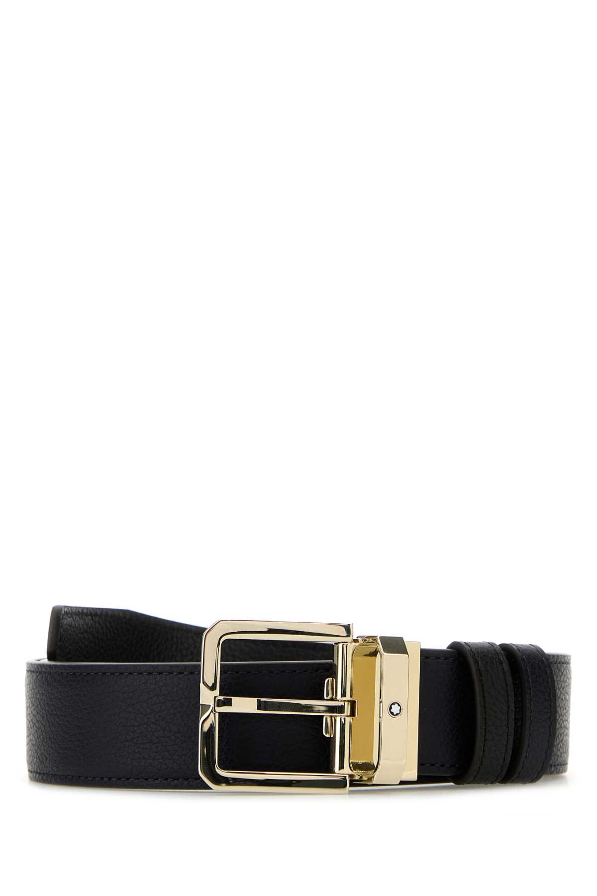 Shop Montblanc Midnight Blue Leather Reversible Belt In 000