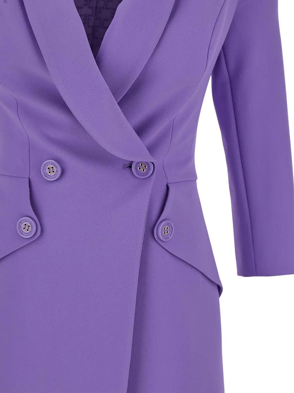 Shop Elisabetta Franchi Jacket Dress In Iris