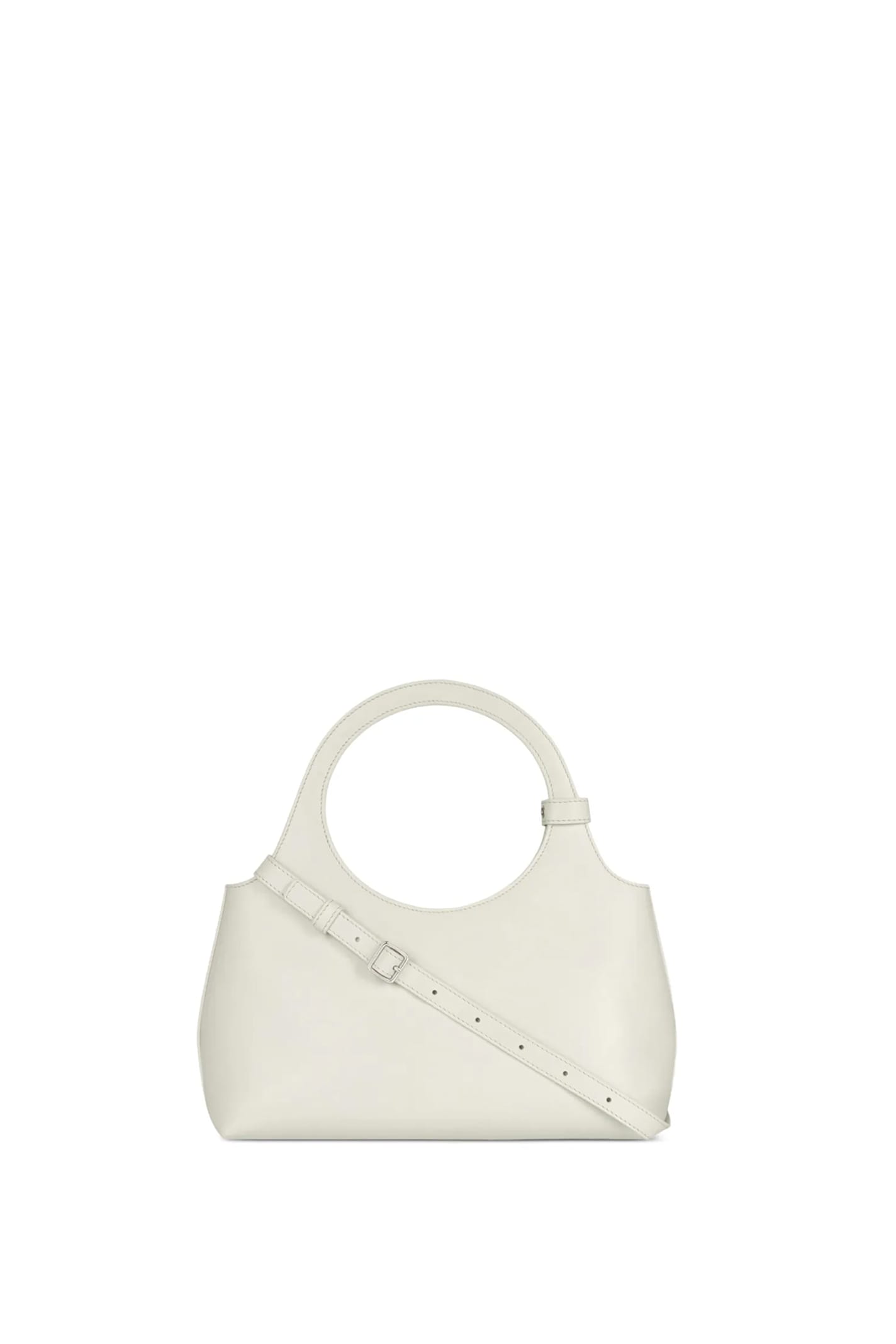 Courrèges Optic White Leather Bag In Cream