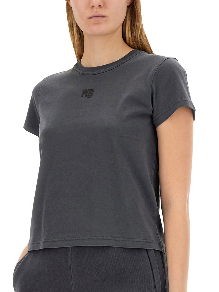 Shop Alexander Wang T Essential Shrunk T-shirt In Charcoal