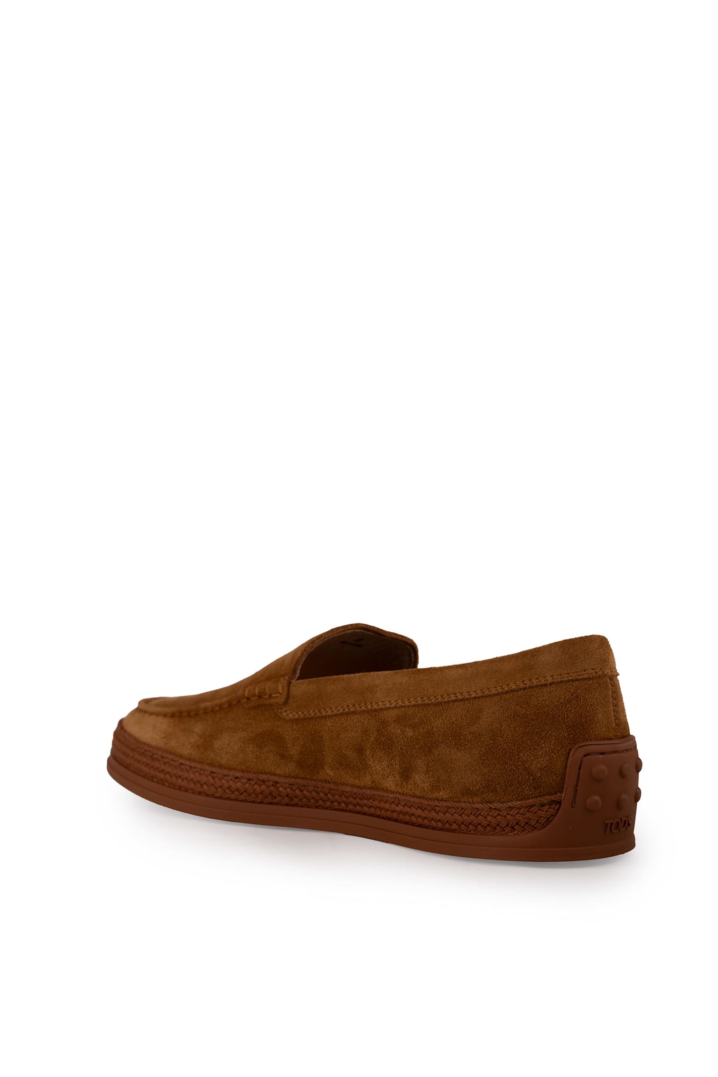 Tod's Leather Slip-on Moccasin In Tabacco