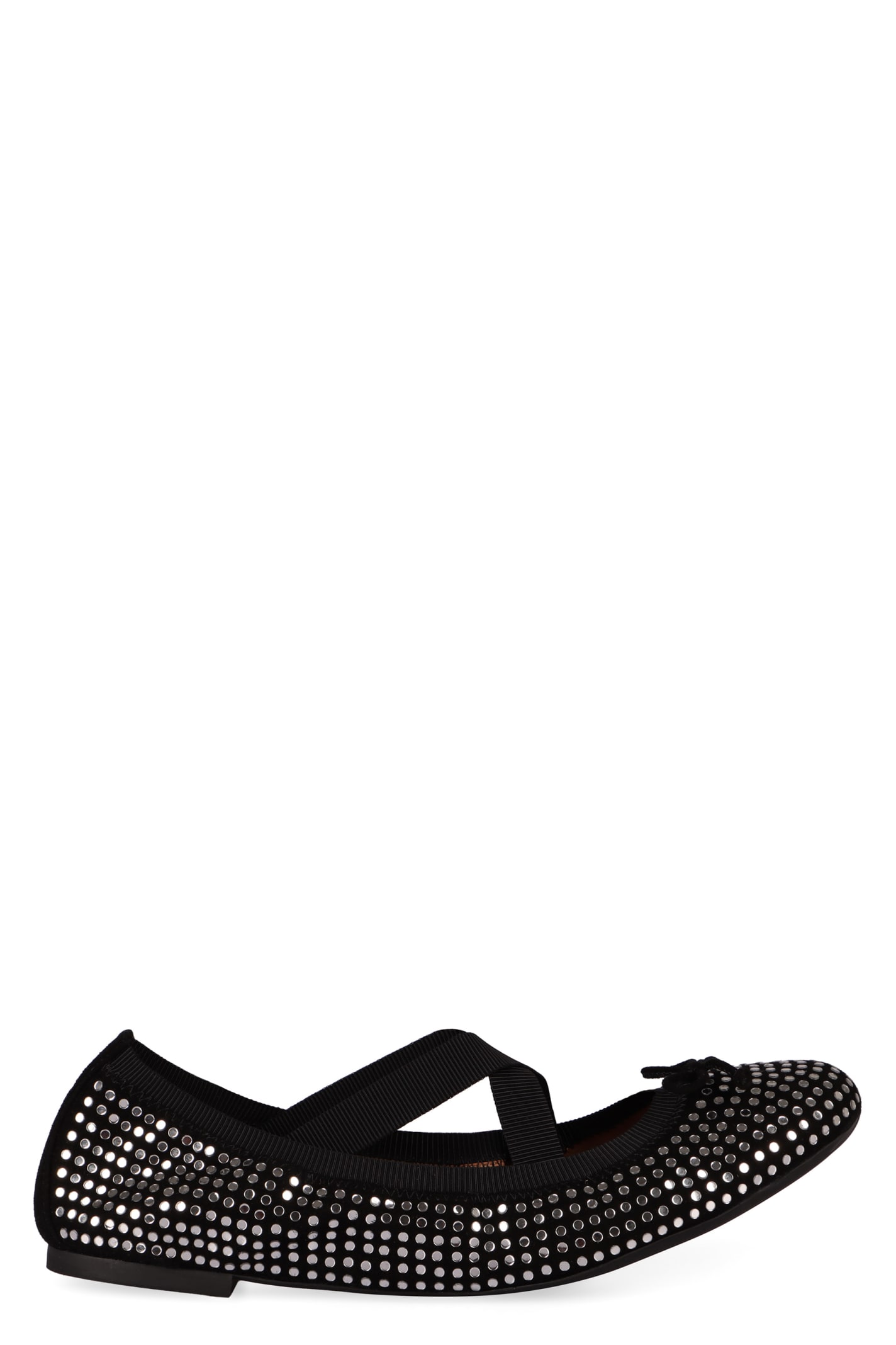 Shop Aquazzura Suede Ballet Flats In Black