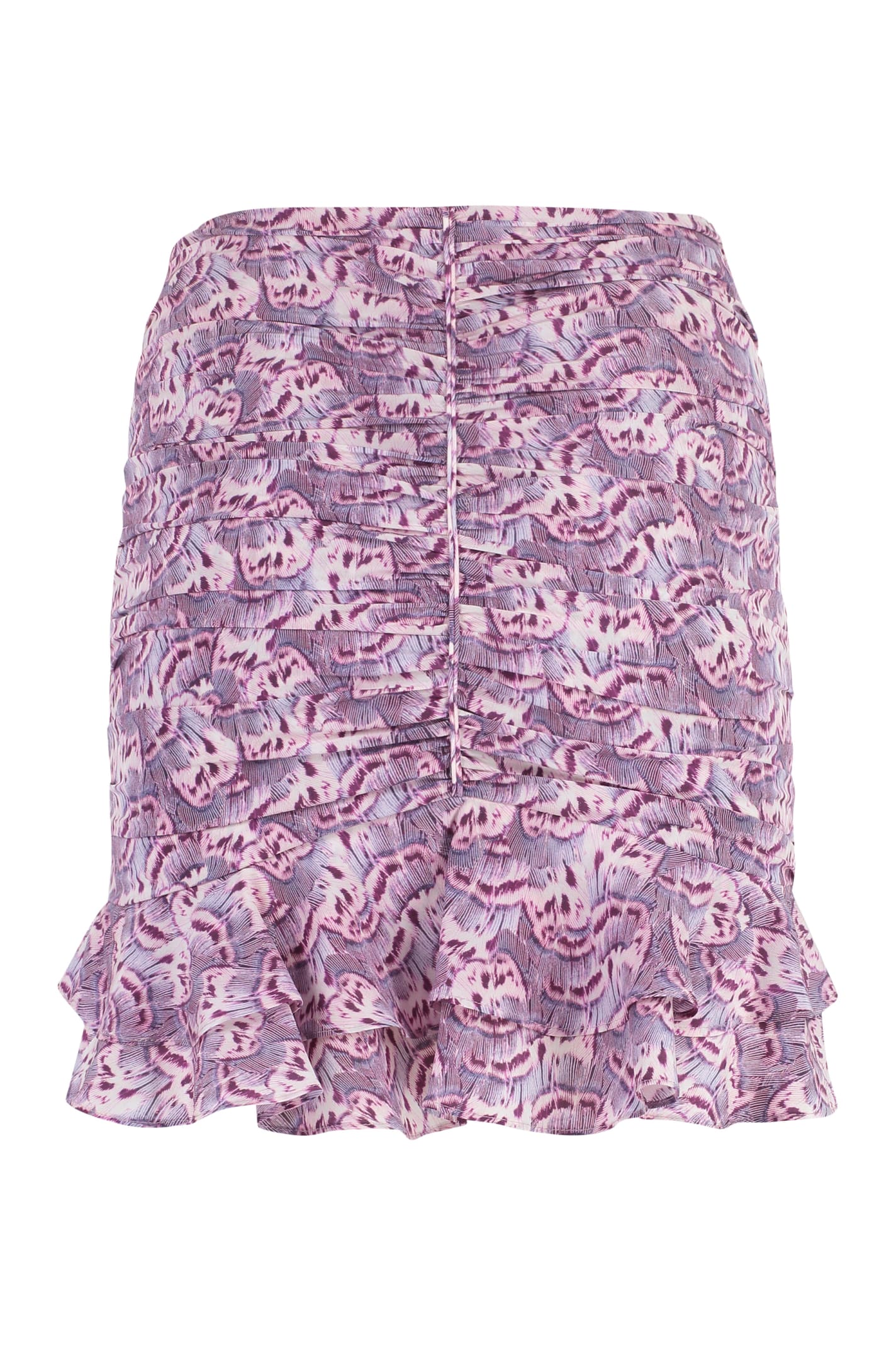 Shop Isabel Marant Milendi Printed Silk Skirt In Purple