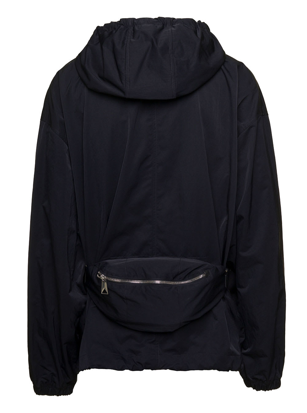 Bottega Veneta Black Oversize Jacket With Detachable Fanny Pack In Nylon Man