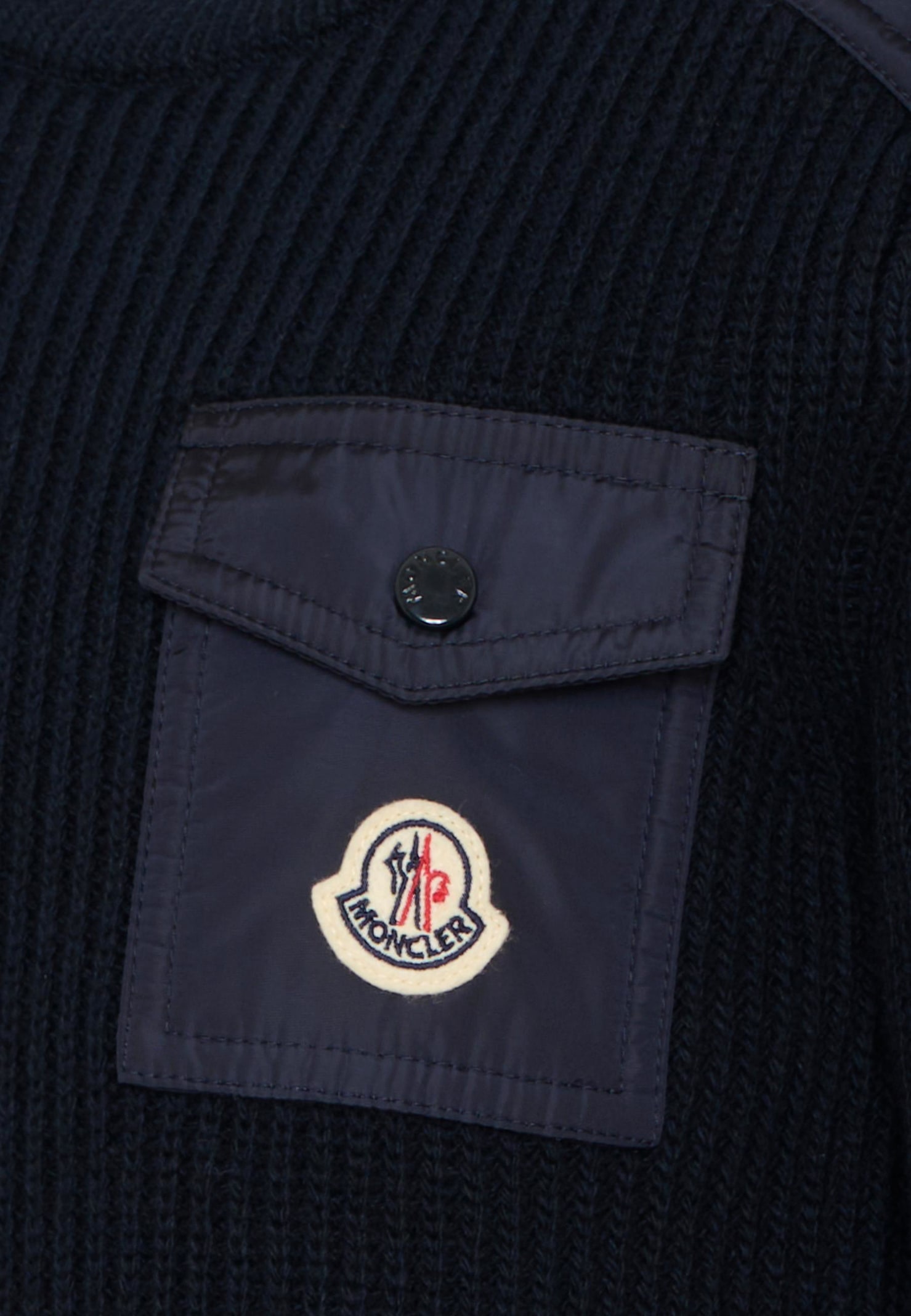Moncler Blue Sweater For Boy With Logo In Blue