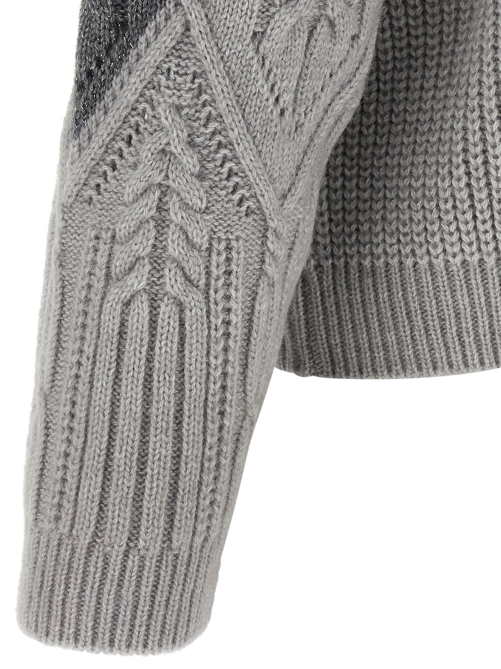 Twinset Lozenge Intarsia Sweater In Gray