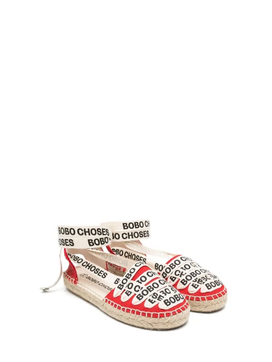 Bobo Choses Red Espadrilles For Girl With Logo In Red