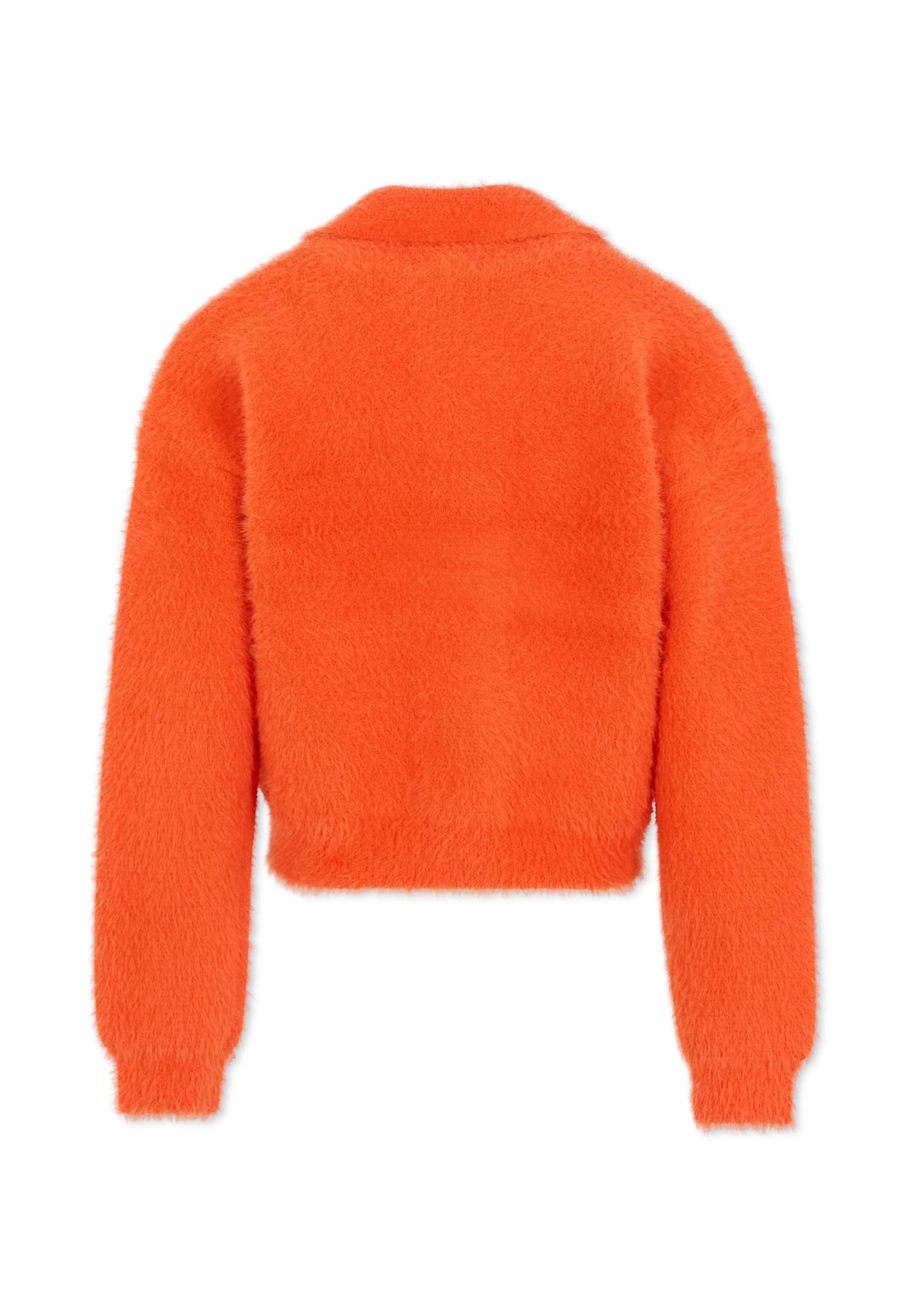 Molo Orange Cardigan For Girl With Logo In Orange