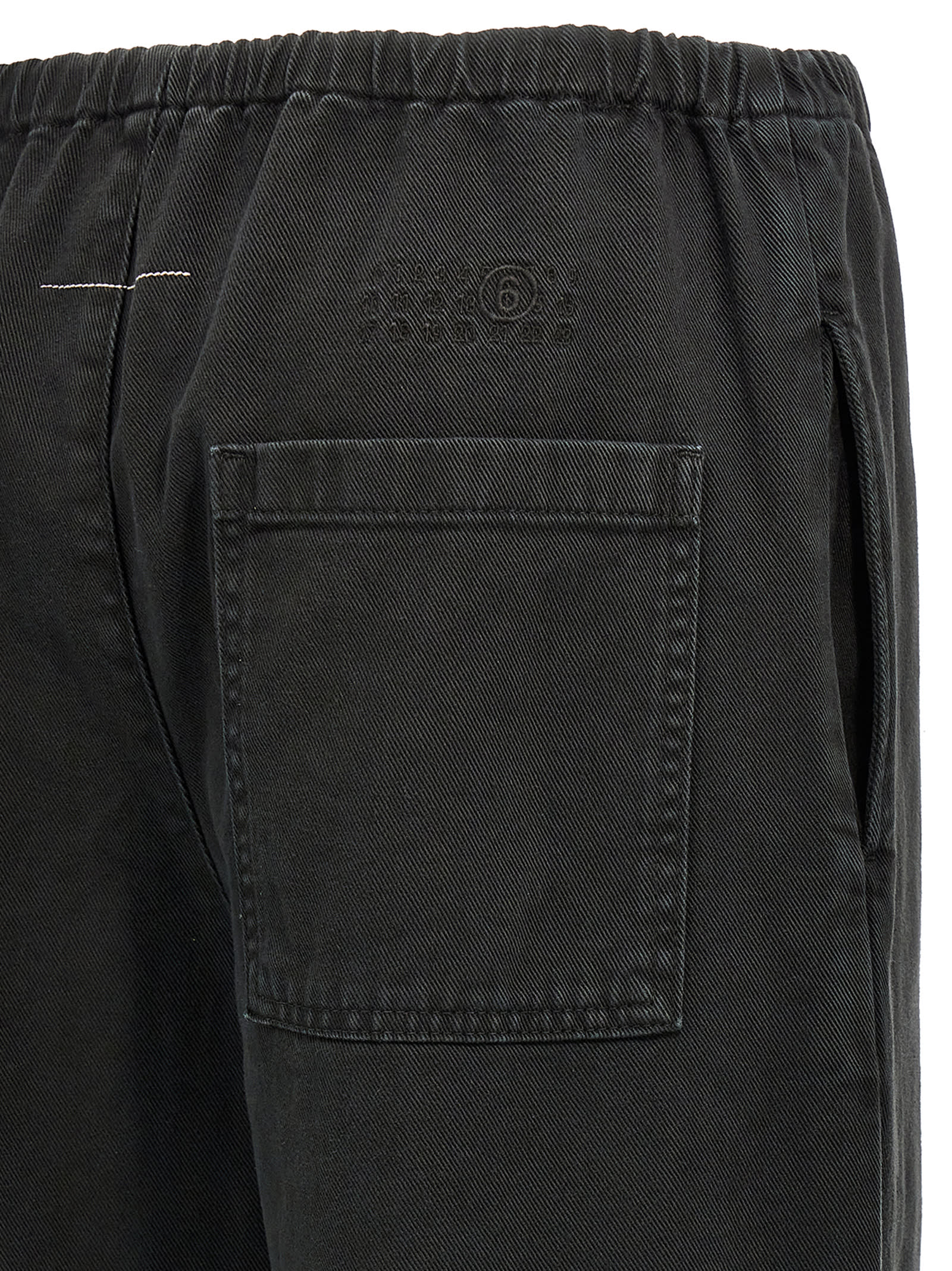 Shop Mm6 Maison Margiela Drawstring Pants In Black