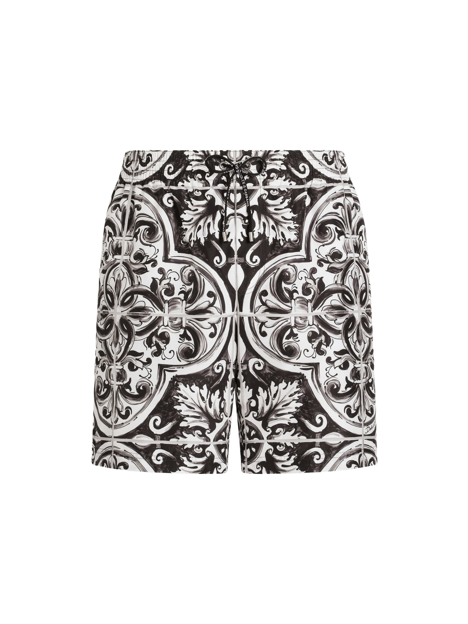 Dolce & Gabbana Printed Bermuda Style Shorts With Elastic Waist In Multi