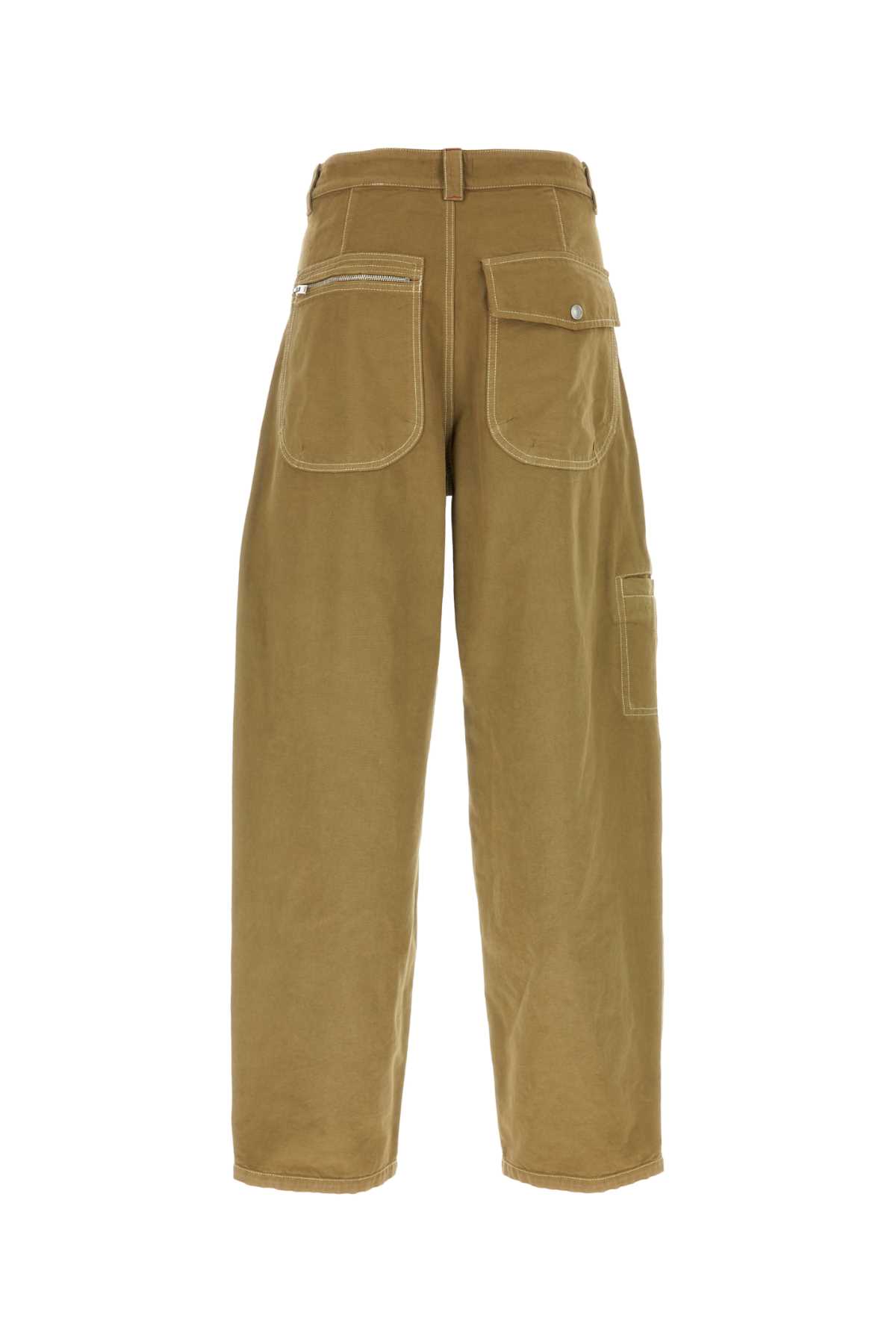 Isabel Marant Khaki Cotton Wide-leg Parker Trouser In Sahara