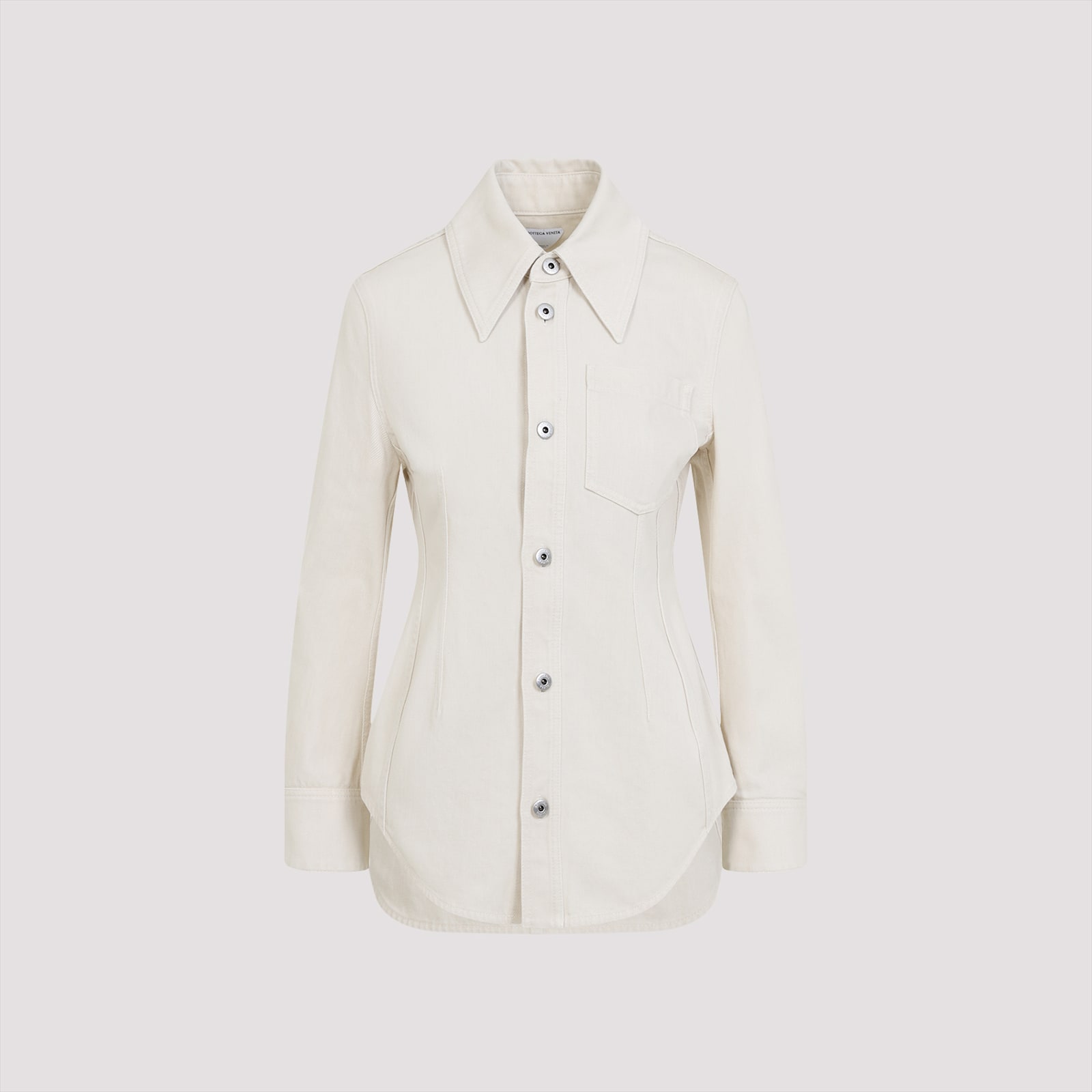 Bottega Veneta Tailored Cotton Jacket With Classic Collar