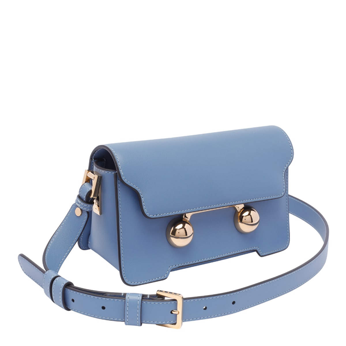 Shop Marni Mini Trunkaroo Shoulder Bag In Blue