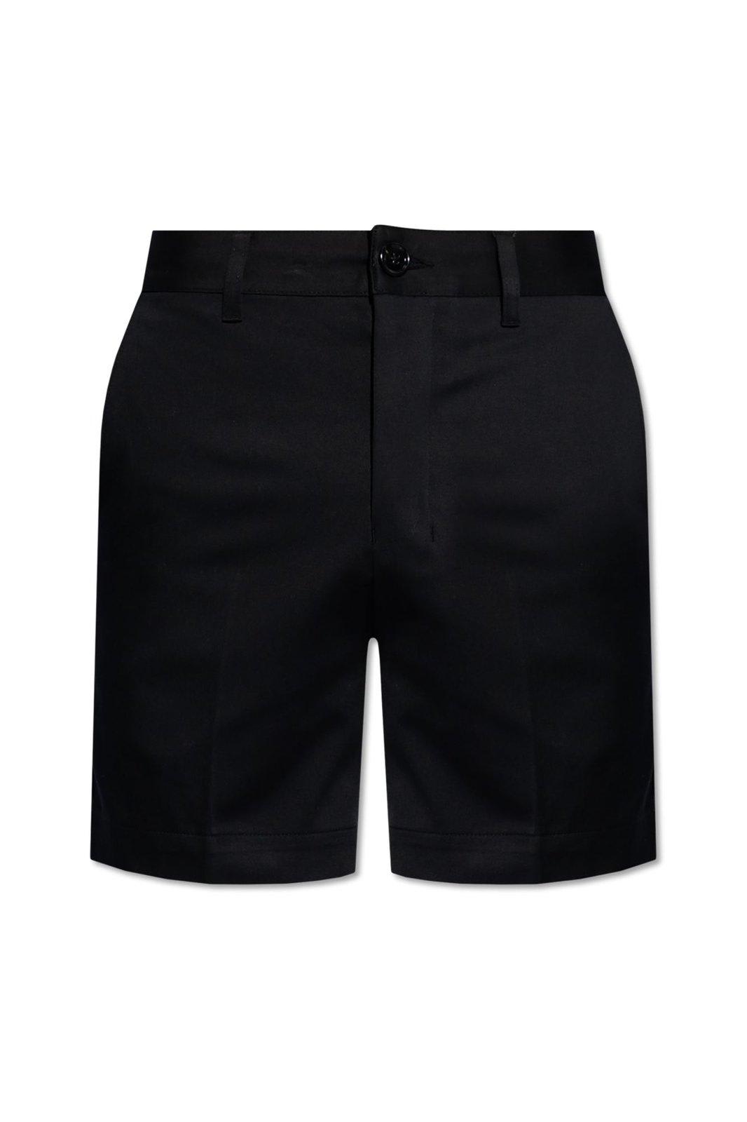 Shop Ami Alexandre Mattiussi Paris De Coeur Motif Chino Shorts In Black