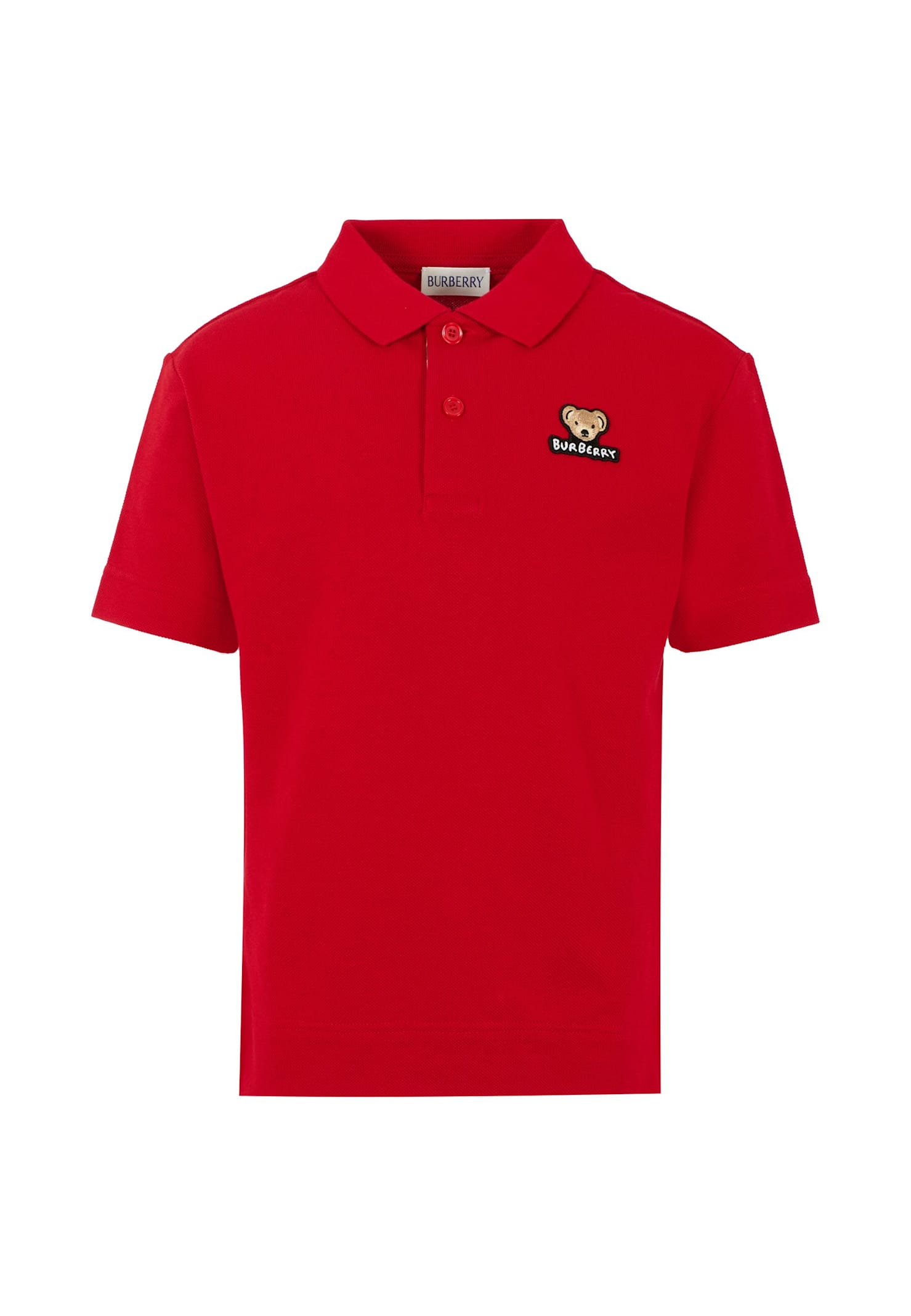 Burberry Childrens Cotton Polo Shirt In Red