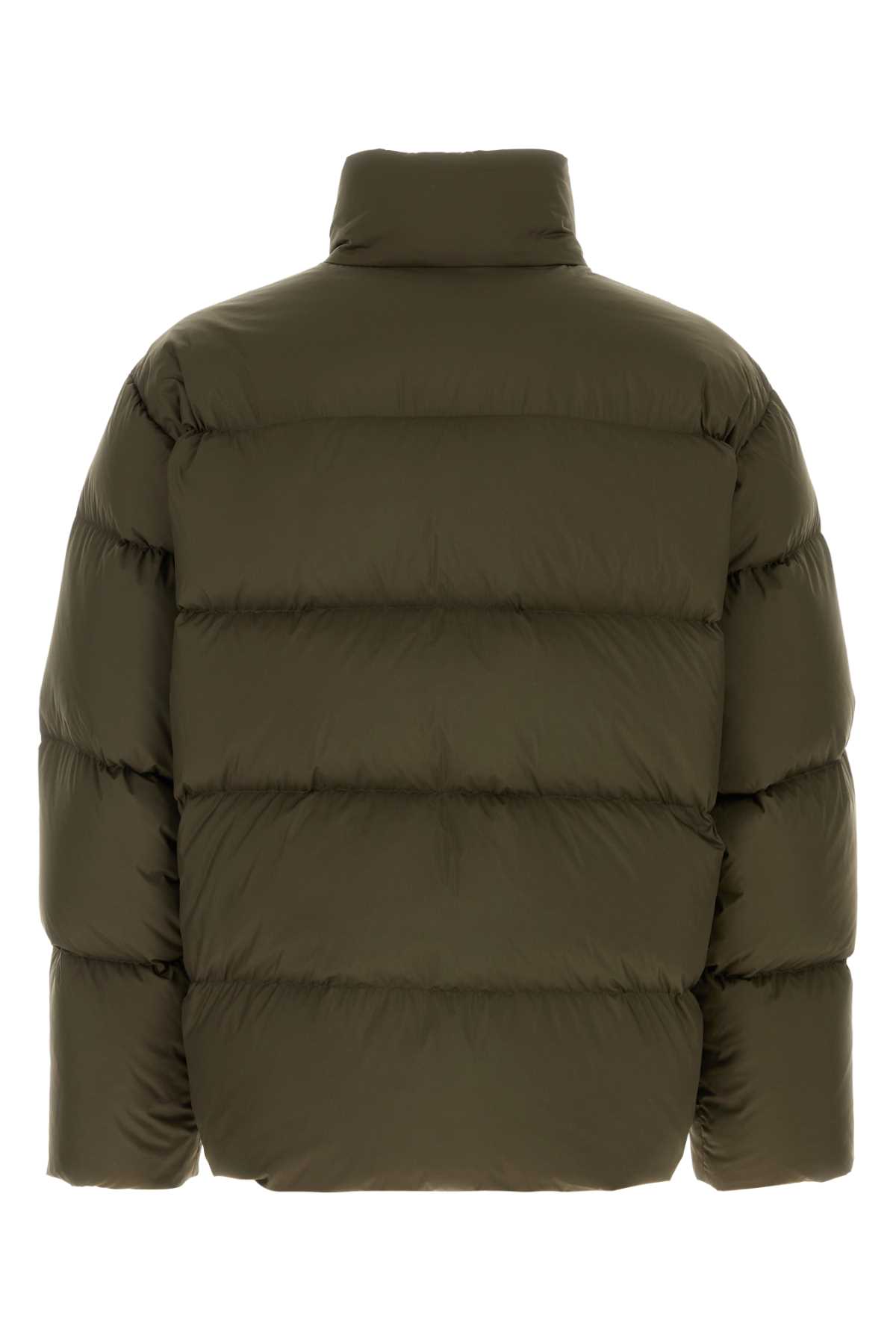 Saint Laurent Modern Puffer Jacket High Collar In Green