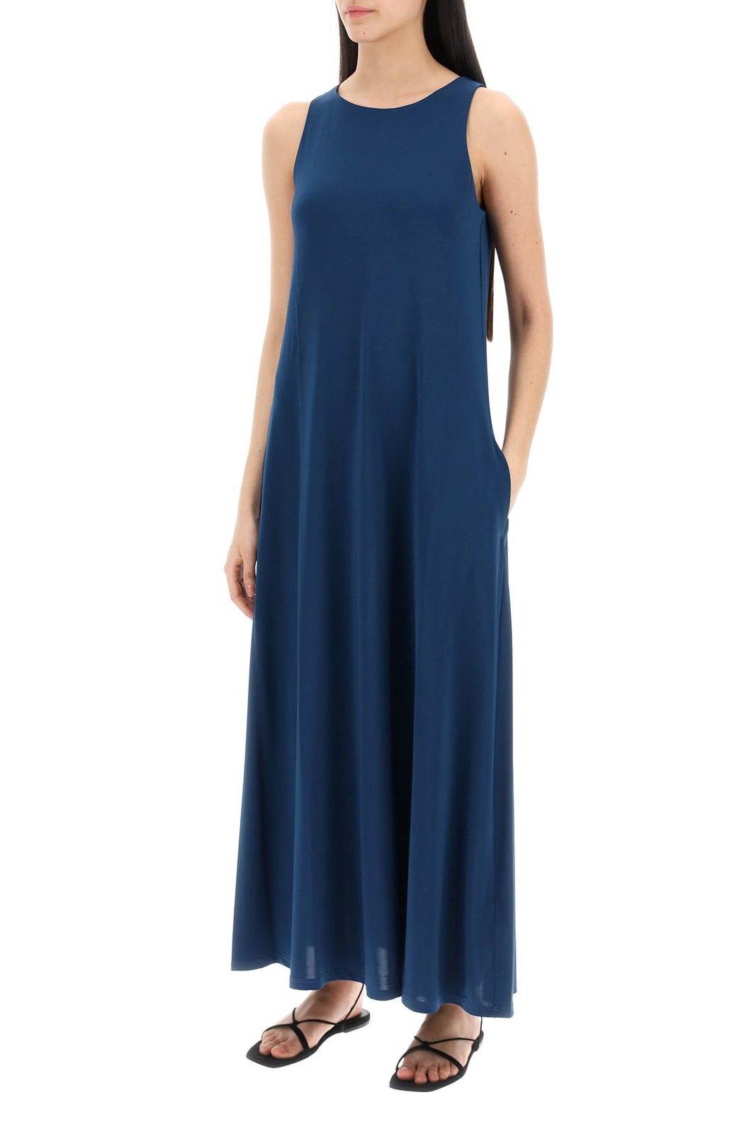 Shop Max Mara Supremo Crewneck Sleeveless Dress In Blue (blue)