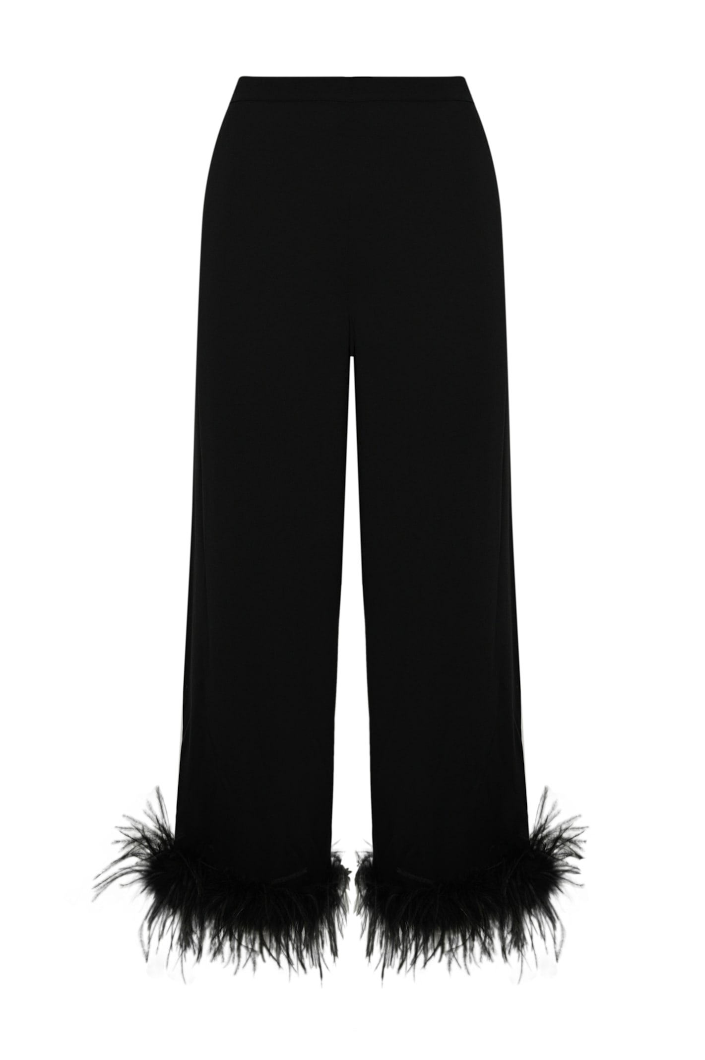 Satin Trousers With Feathers