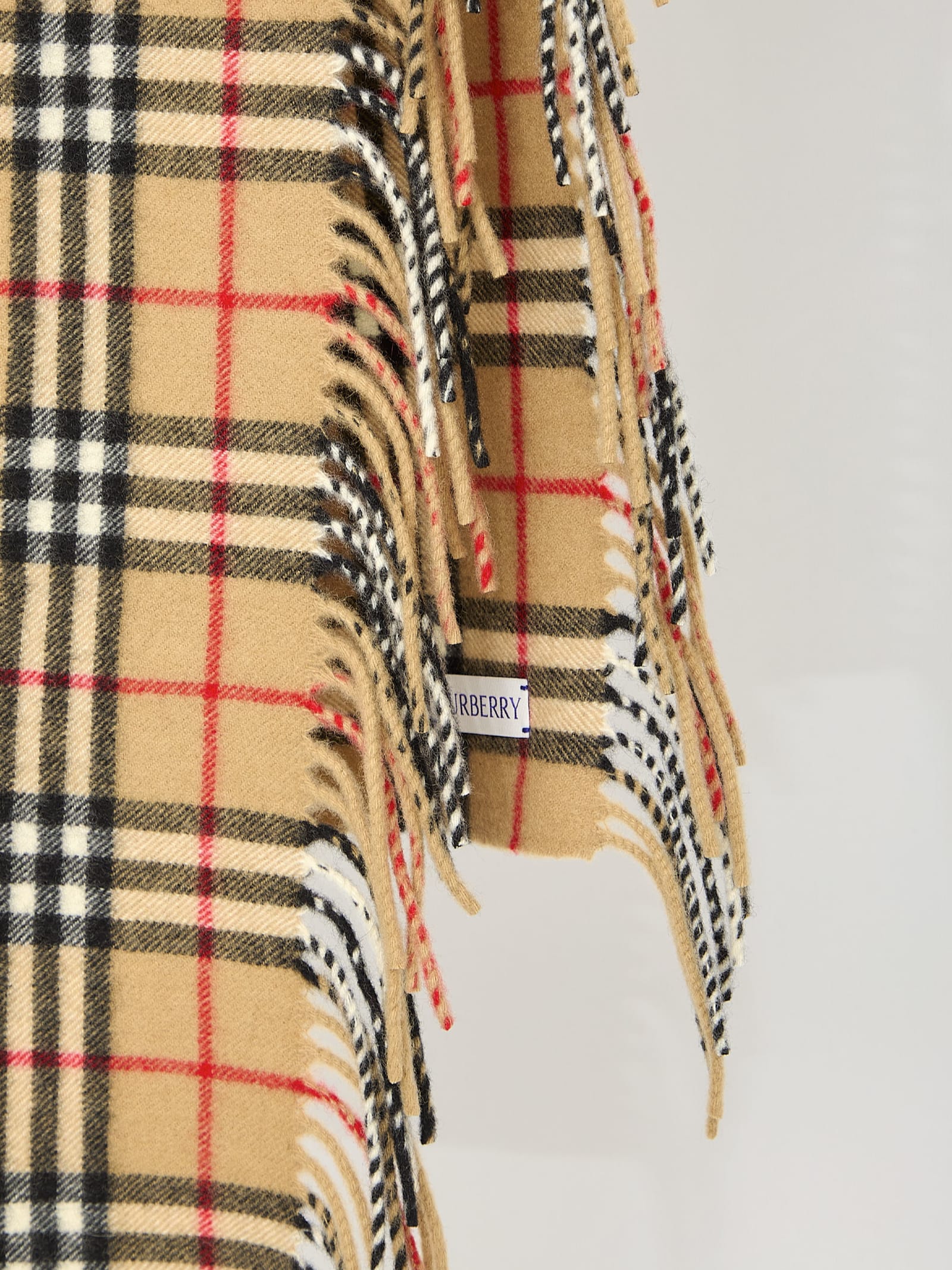 Shop Burberry Check Cashmere Scarf In Beige
