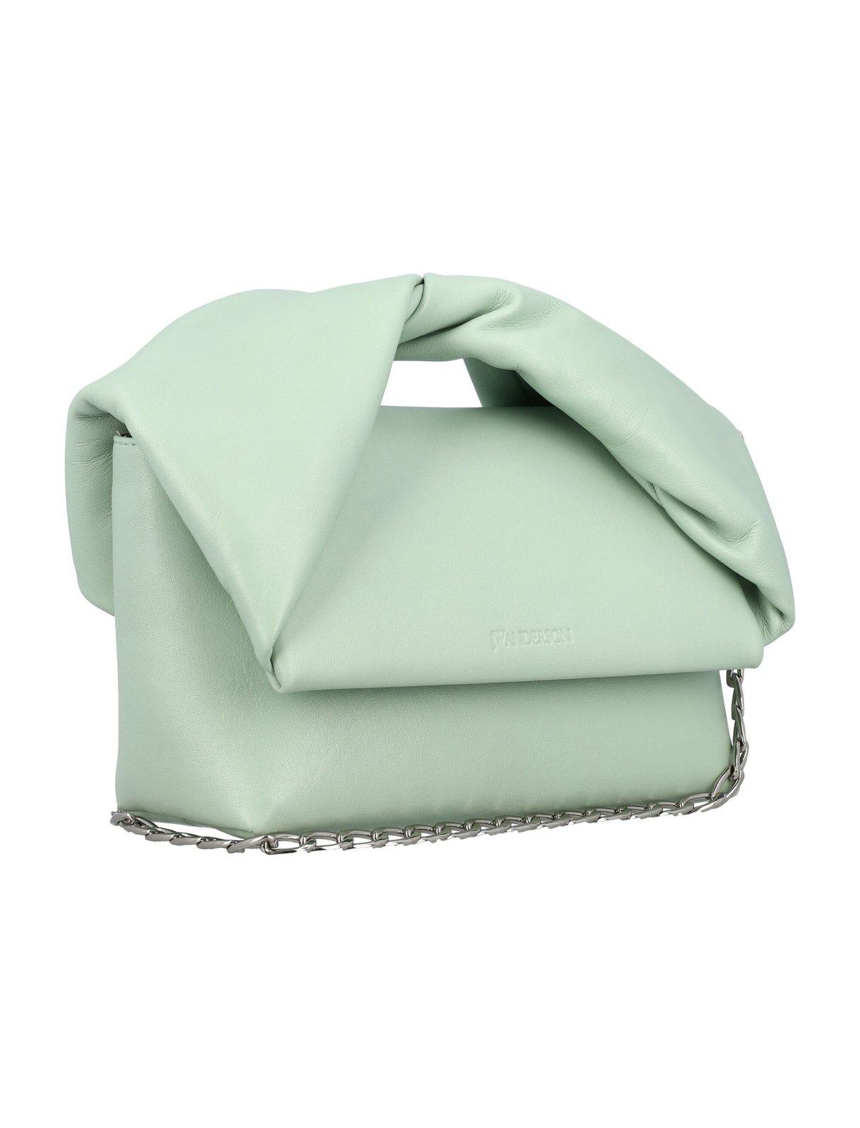 Shop Jw Anderson Twister Medium Top Handle Bag In Green