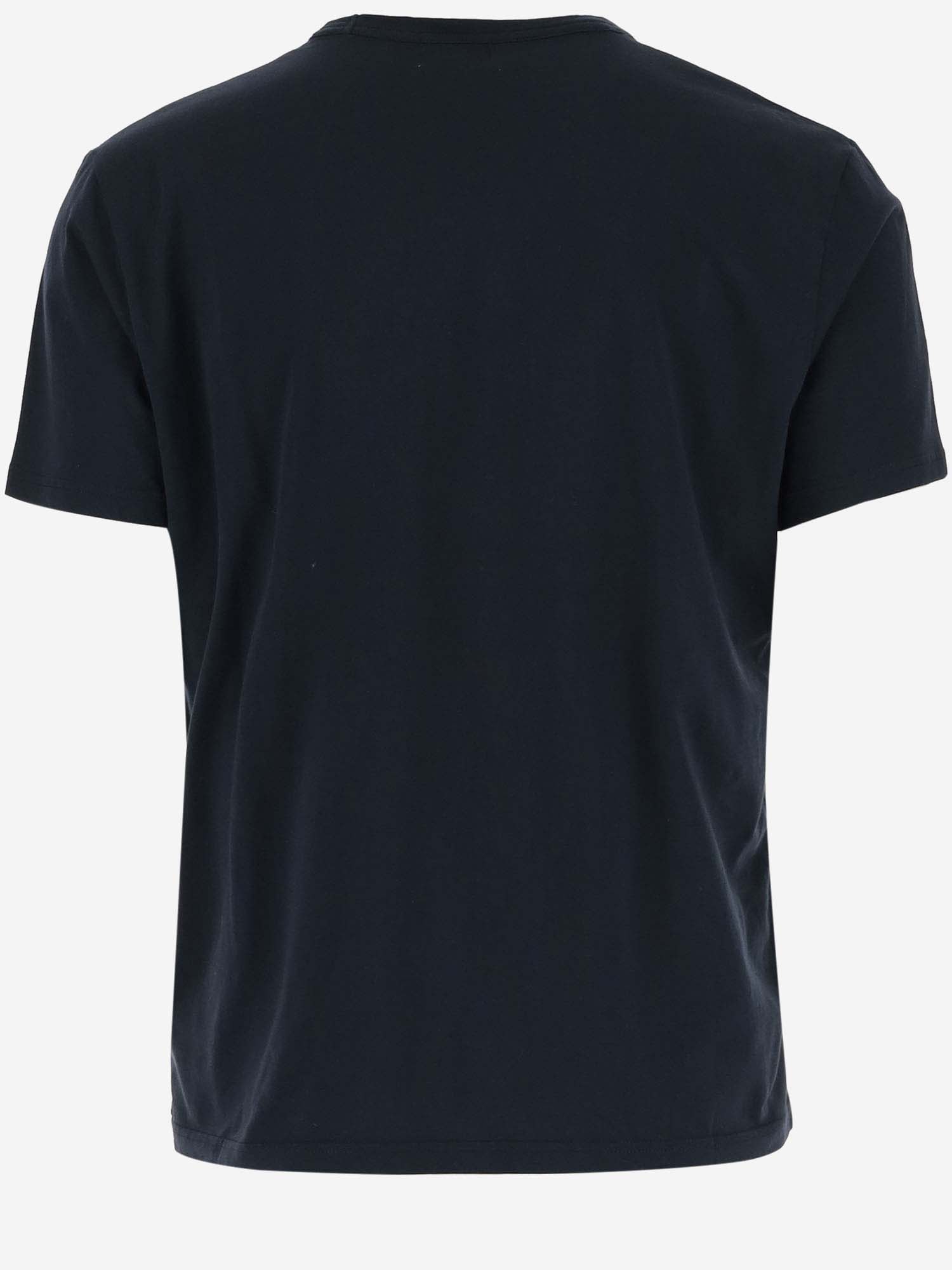 Shop Woolrich Cotton T-shirt With Logo In Blu