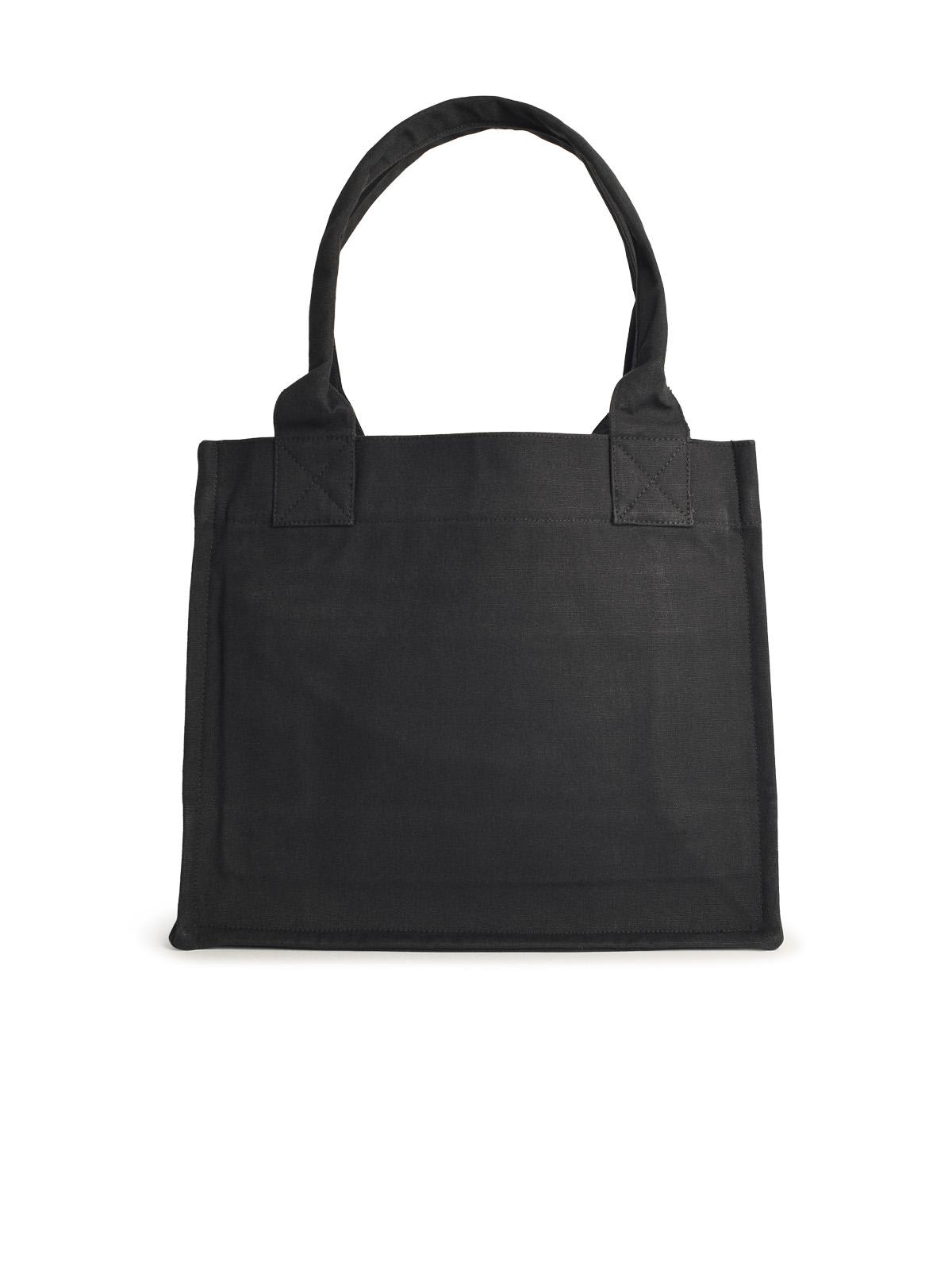 Ganni Large Banana Print Bag In Black Cotton In Black