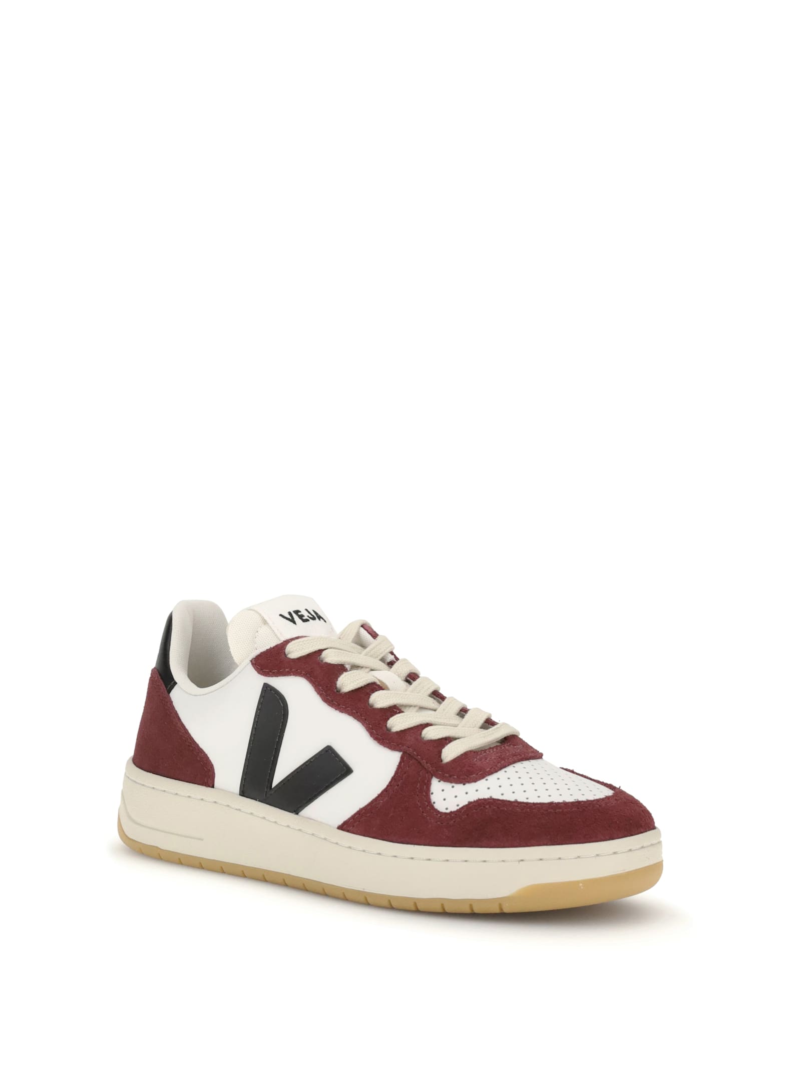 Veja Low-top Calf Leather Sneakers With Suede Overlays In Multi