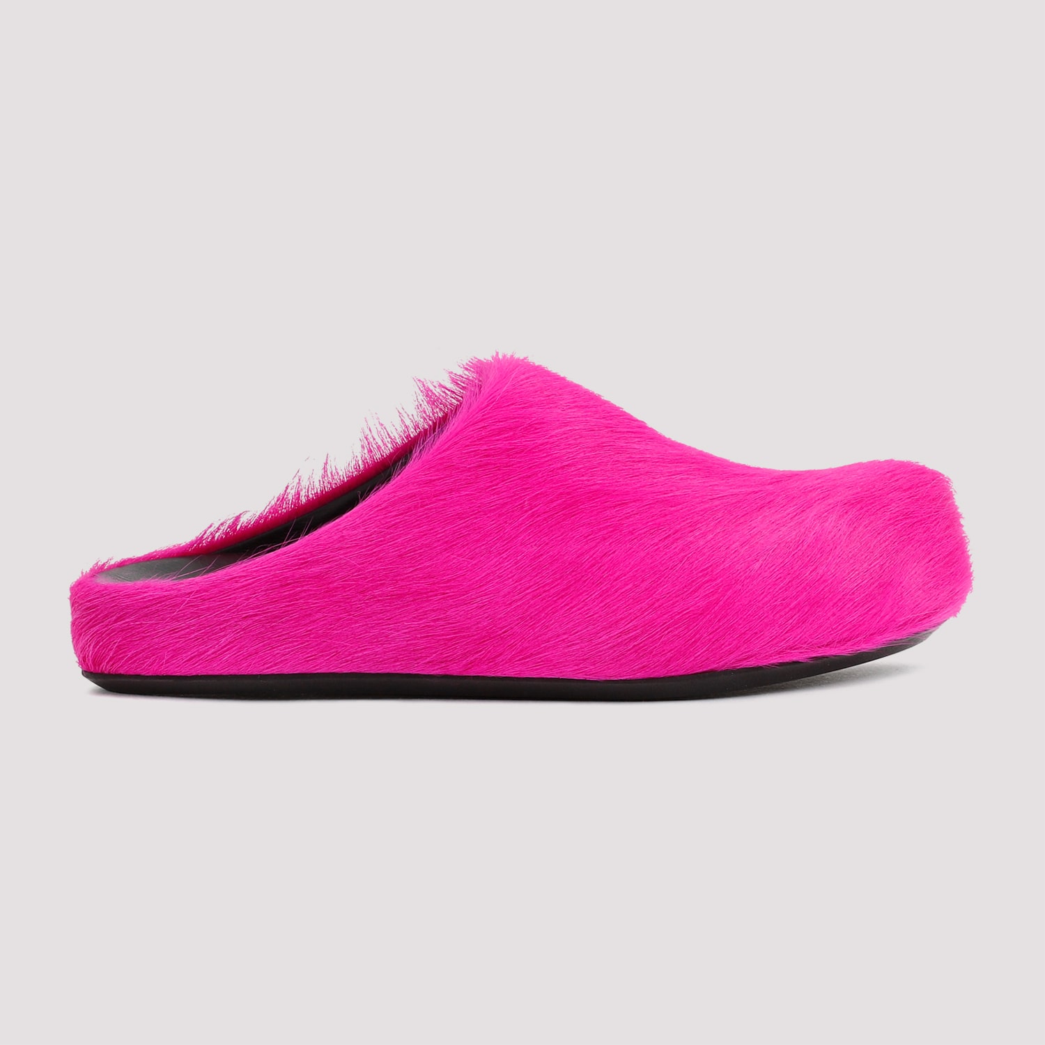 Marni Fuchsia Calf Hair Fussbett Mules In Multi