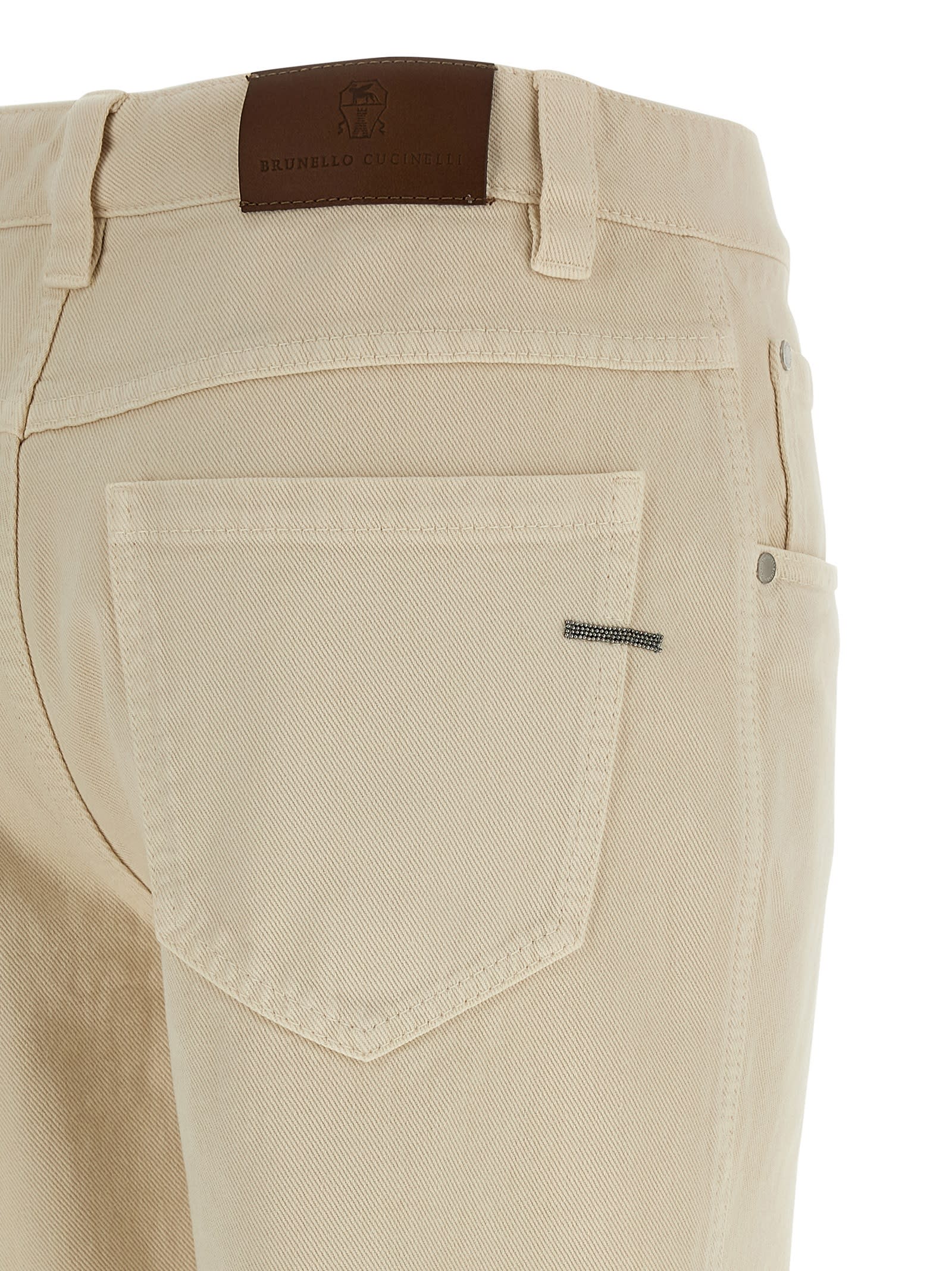 Brunello Cucinelli Denim Pants Jeans White In Neutral