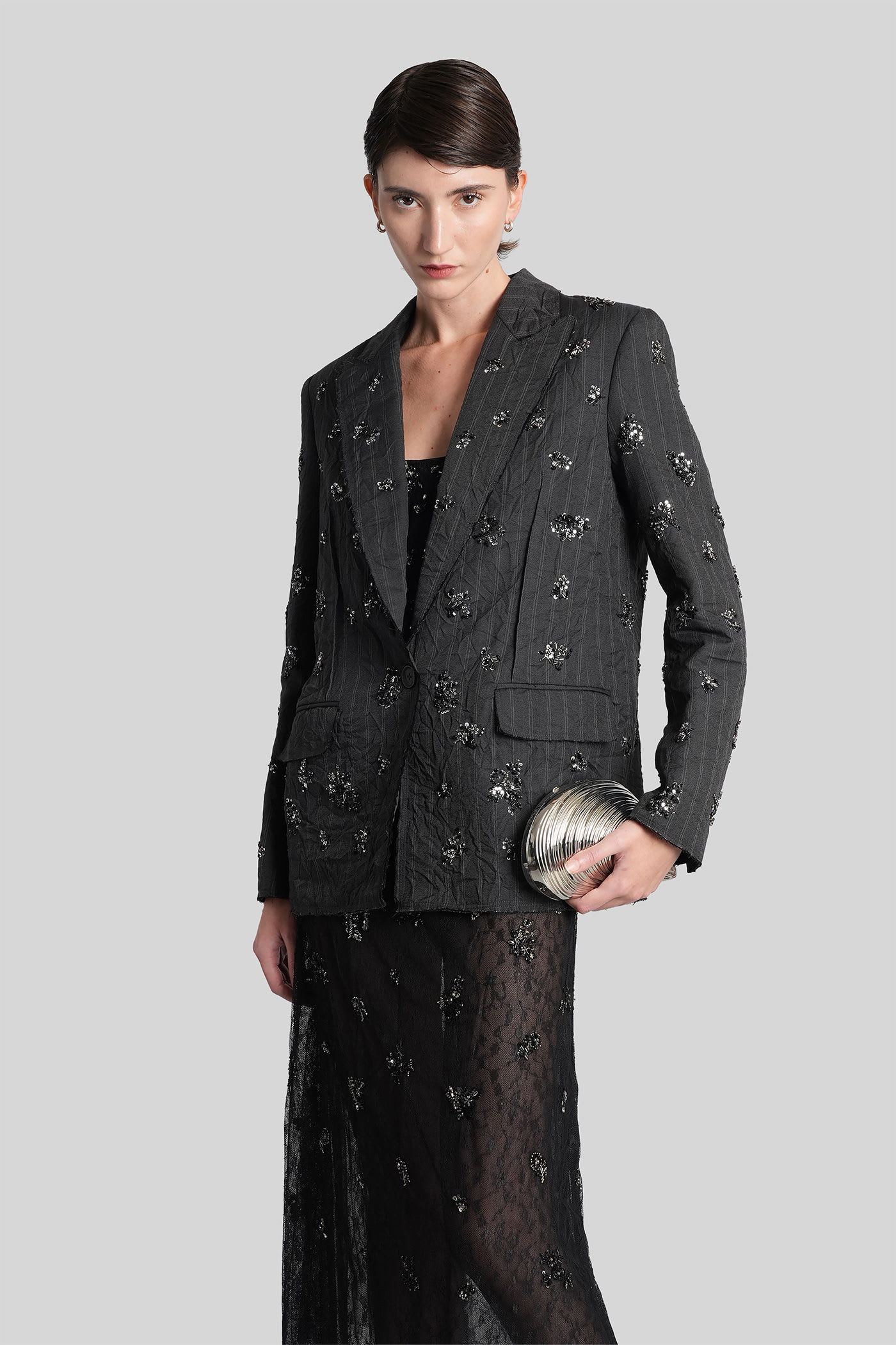 Simkhai Murphy Blazer In Grey Polyester In Gray