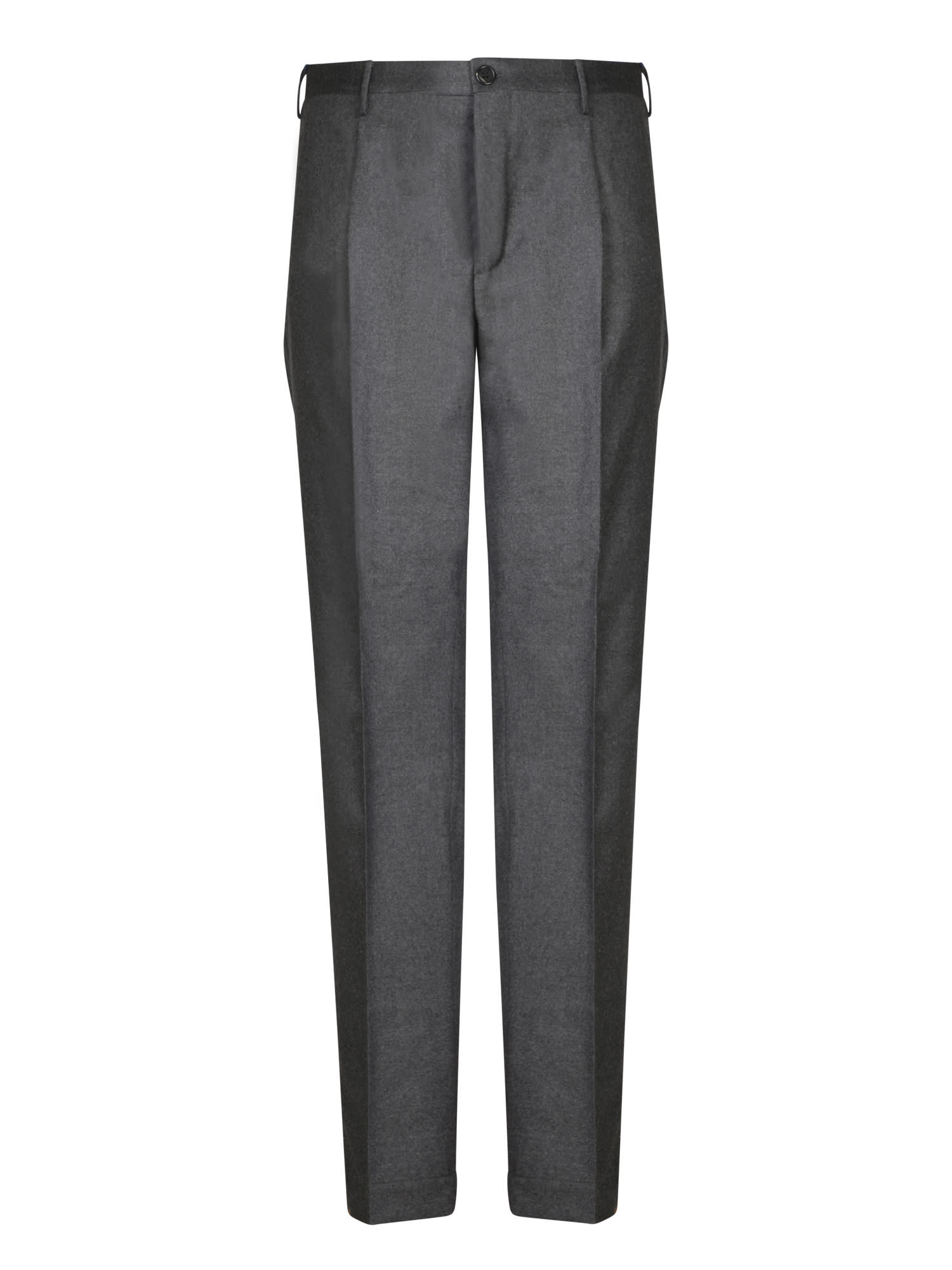 Shop Incotex Grey Wool Tapered Trousers