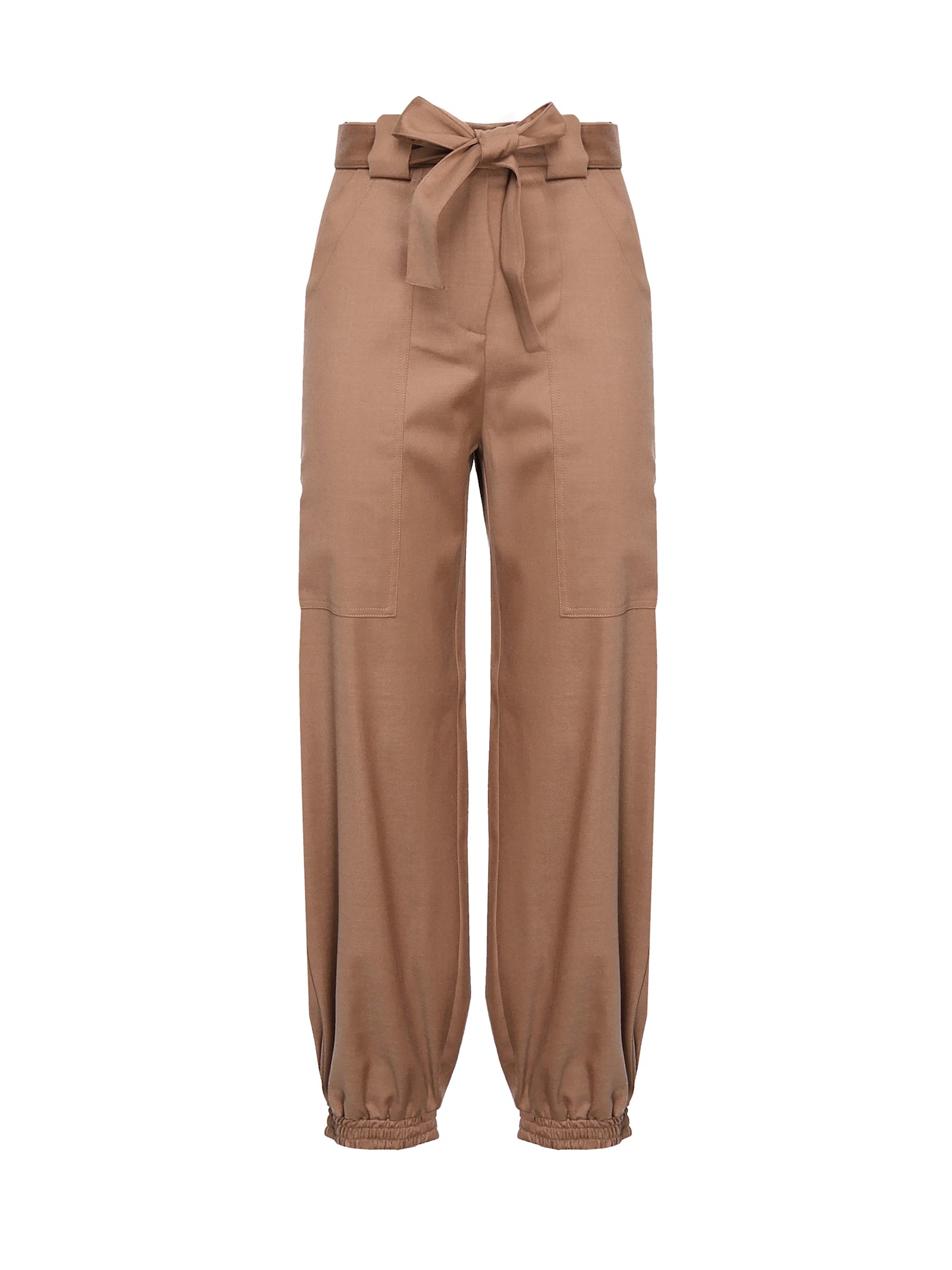 Flannel Utility Pants With Elastic At The Bottom