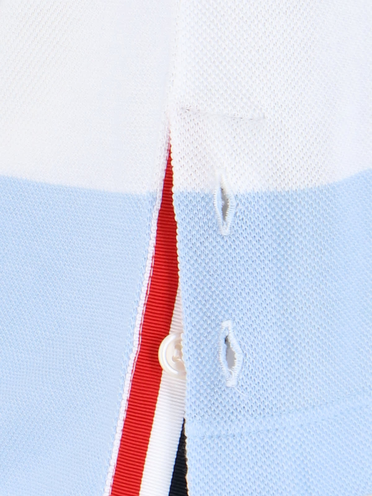 Shop Thom Browne Stripe Polo Shirt In Light Blue