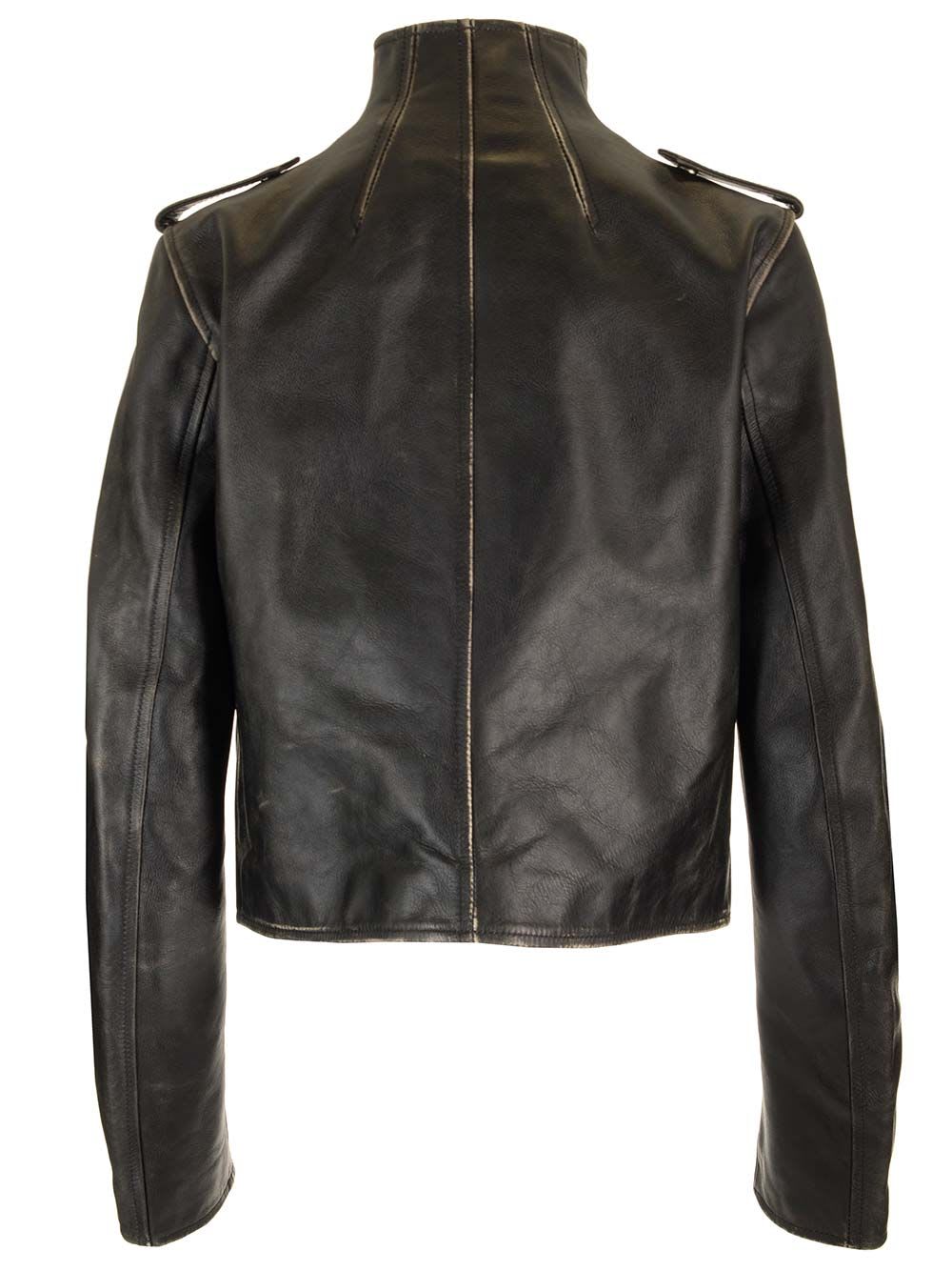 Shop Off-white Lea Biker Jacket In Black