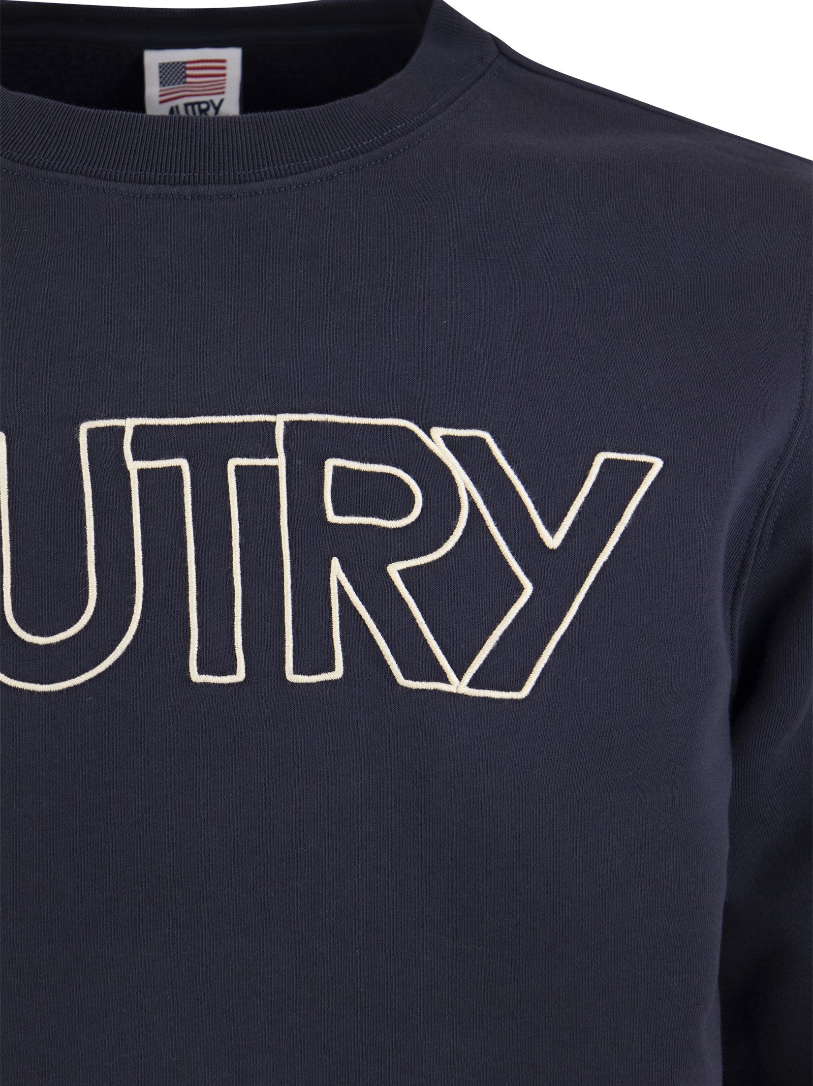Shop Autry Round-neck Sweatshirt With Logo In Blue