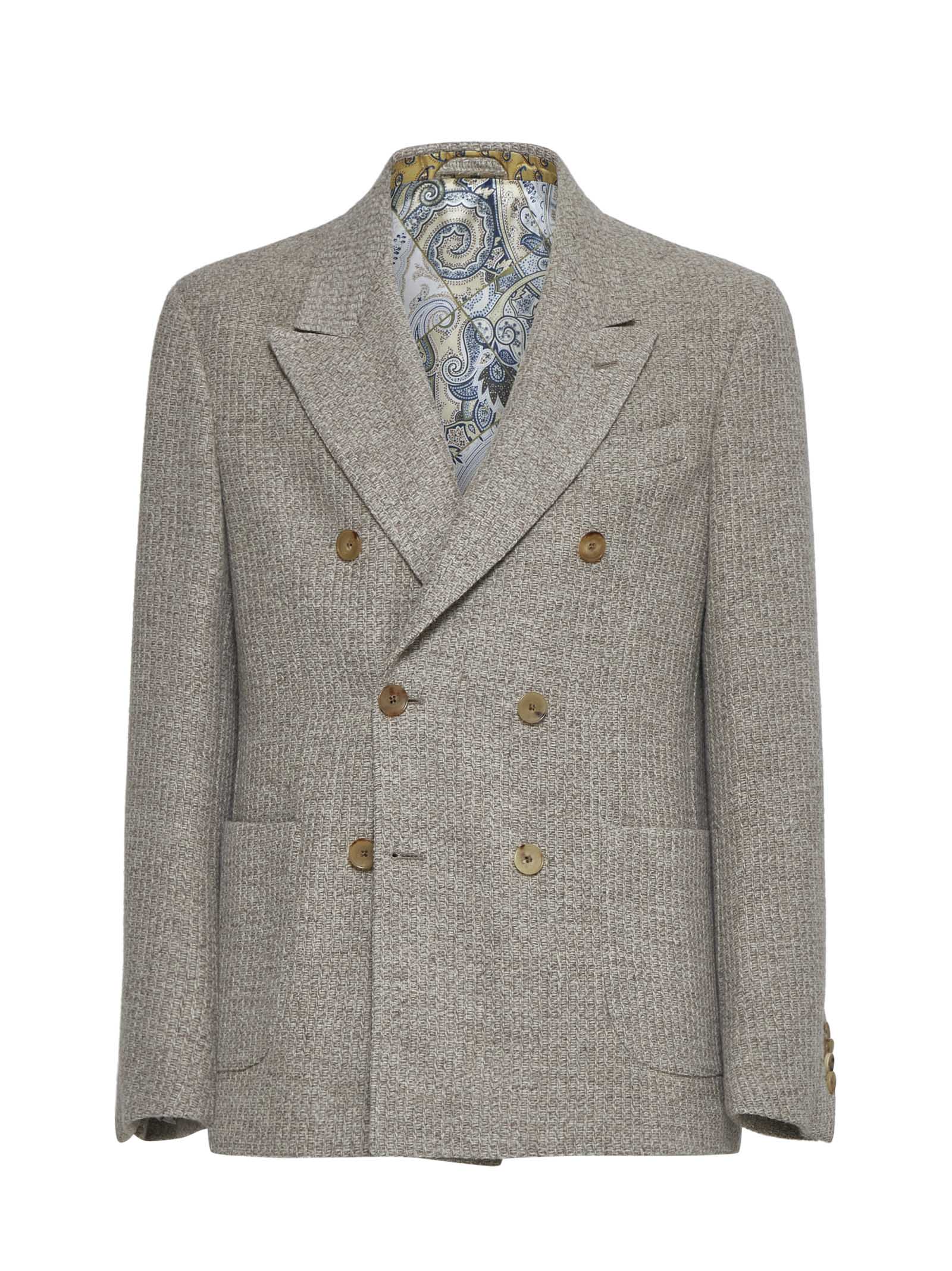 Shop Etro Blazer In Beige