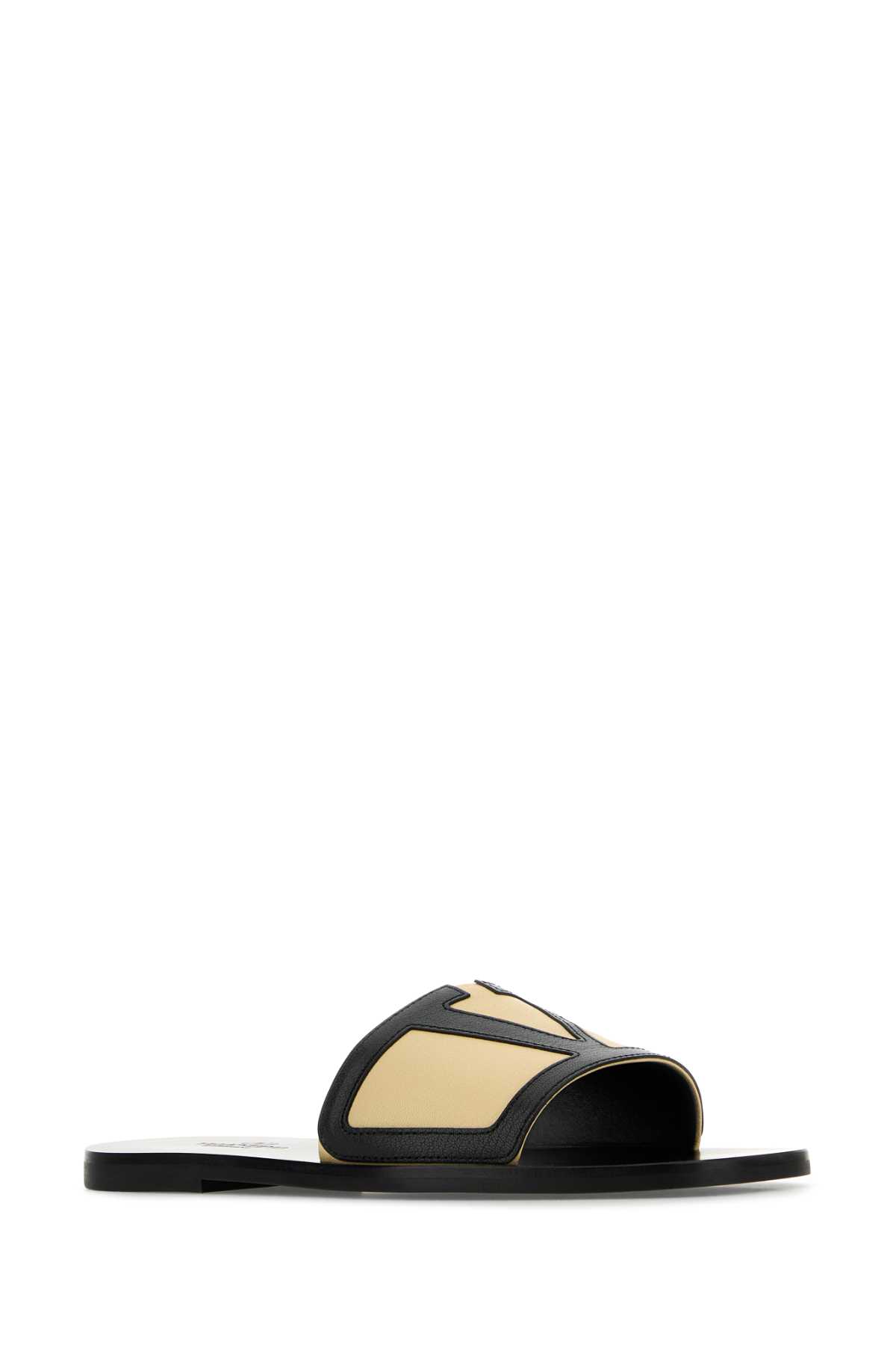 Valentino Garavani Viva Superstar Slide Sandal In Nappa Leather In Shellnero