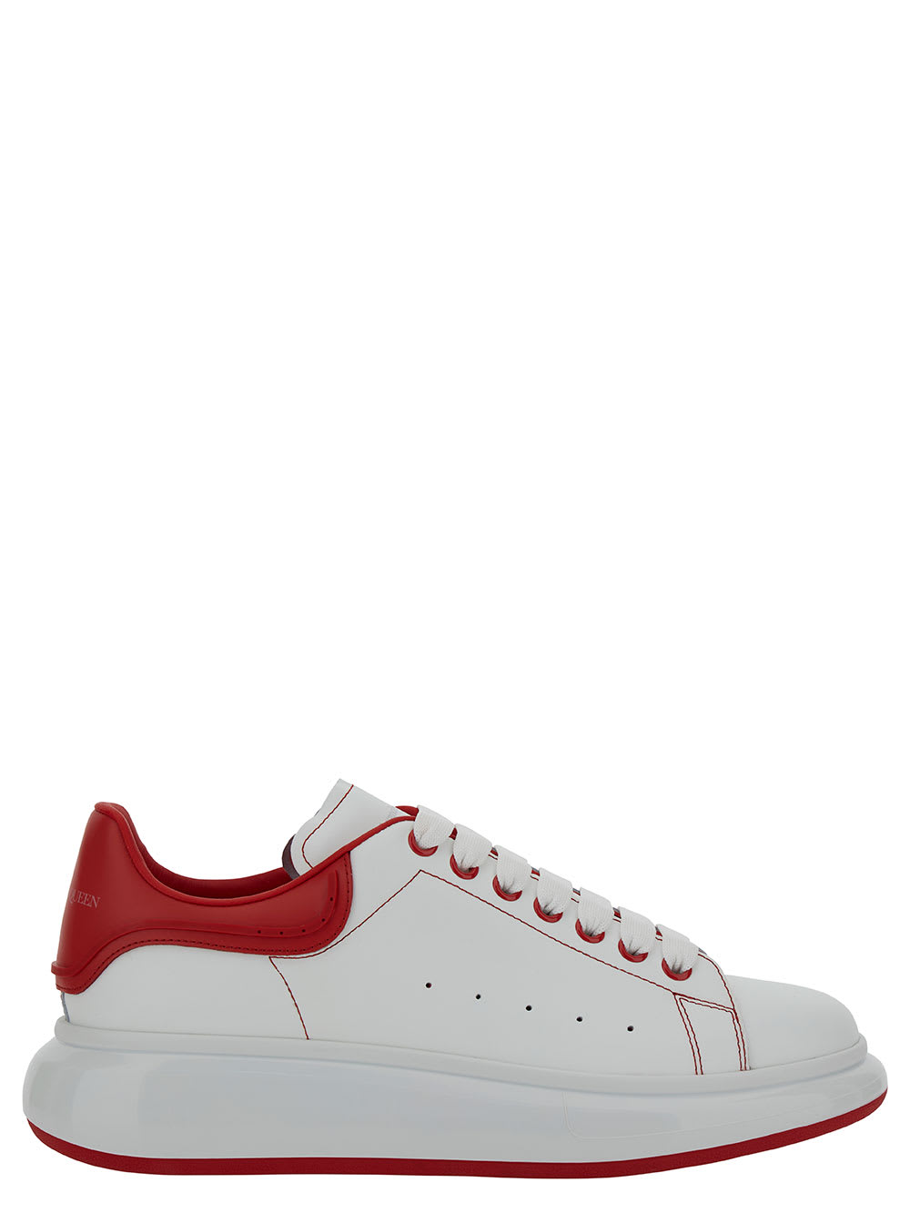 White Low Top Sneakers With Oversized Platform In Leather Man