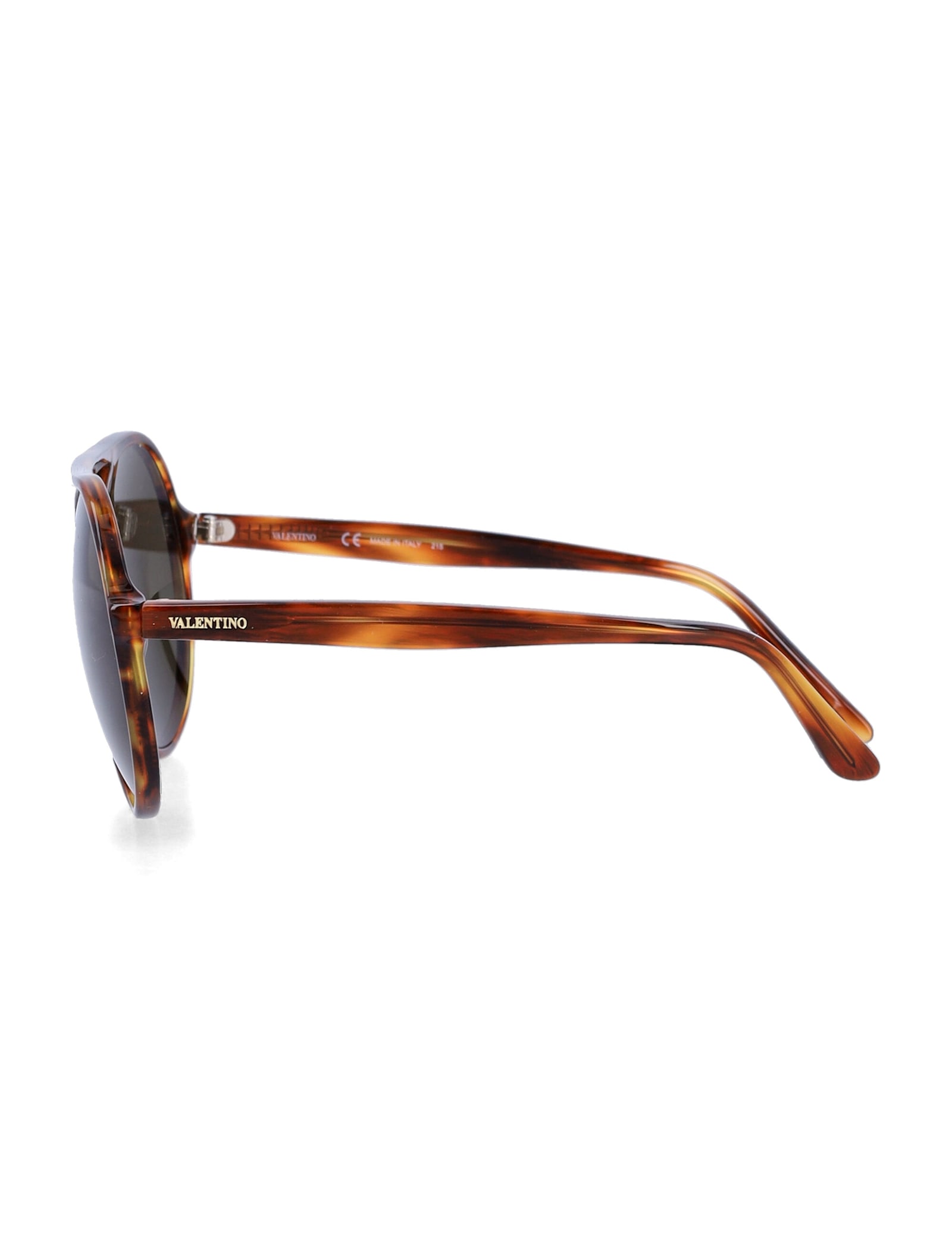 Valentino Garavani Tortoiseshell Aviator Sunglasses In Brown