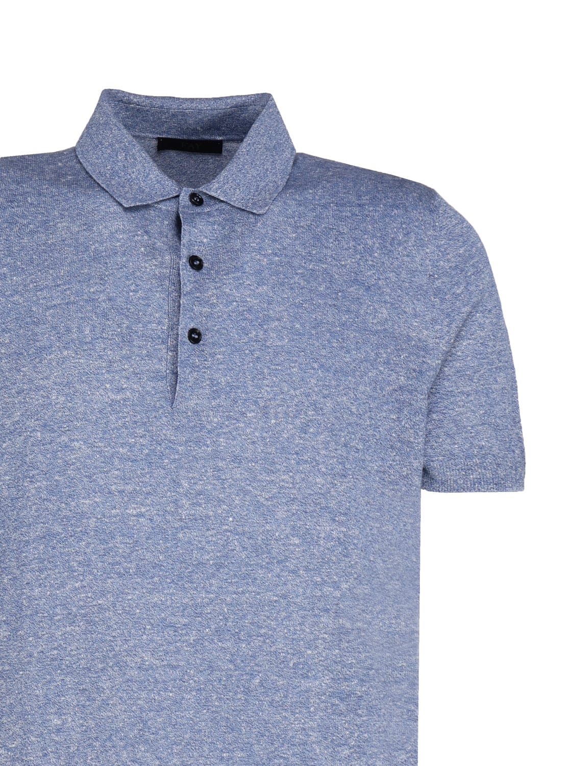 Shop Fay Knitted Polo Shirt In Blue