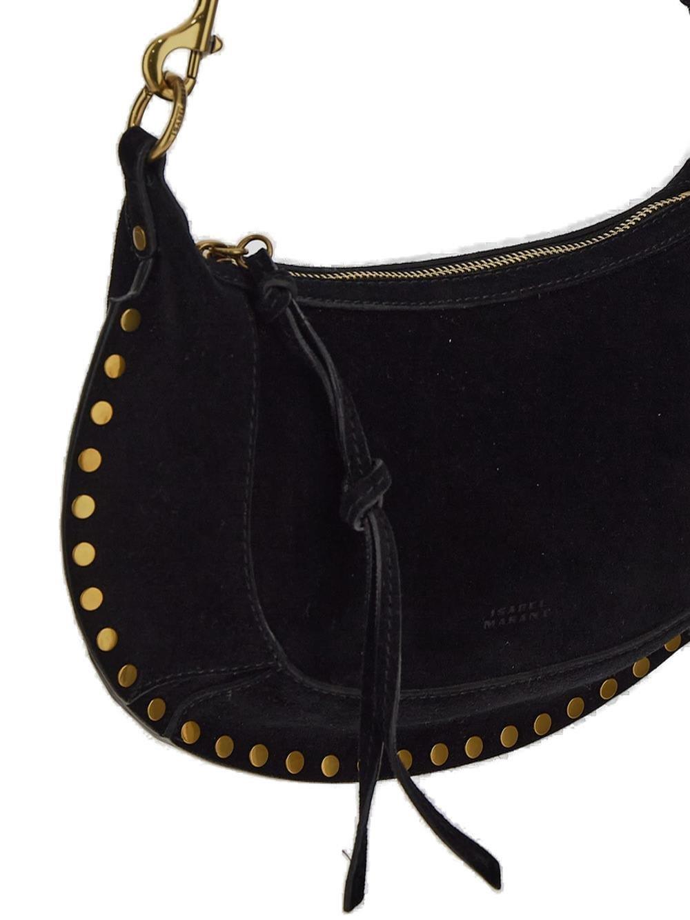 Isabel Marant Oskan Moon Zipped Medium Shoulder Bag In Black