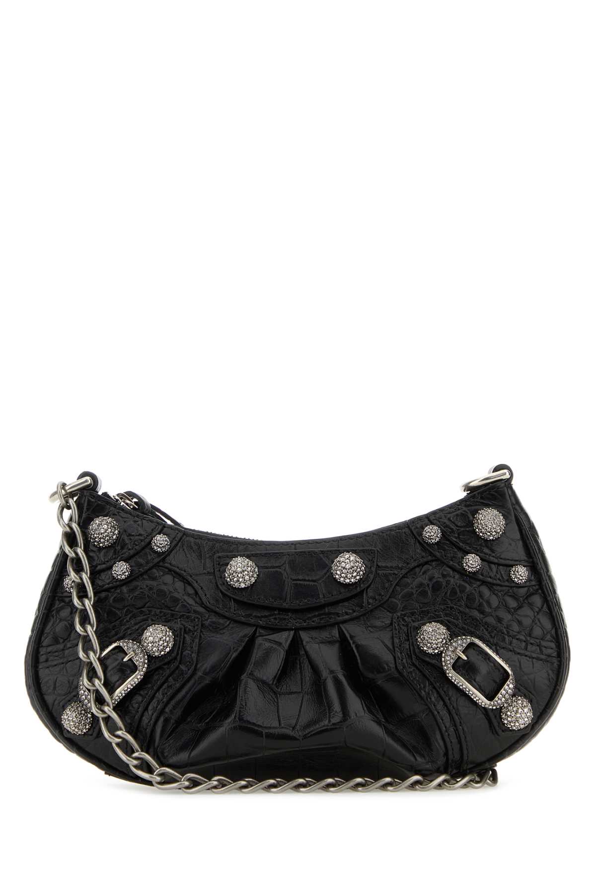 Shop Balenciaga Black Leather Le Cagole Mini Handbag In 1000