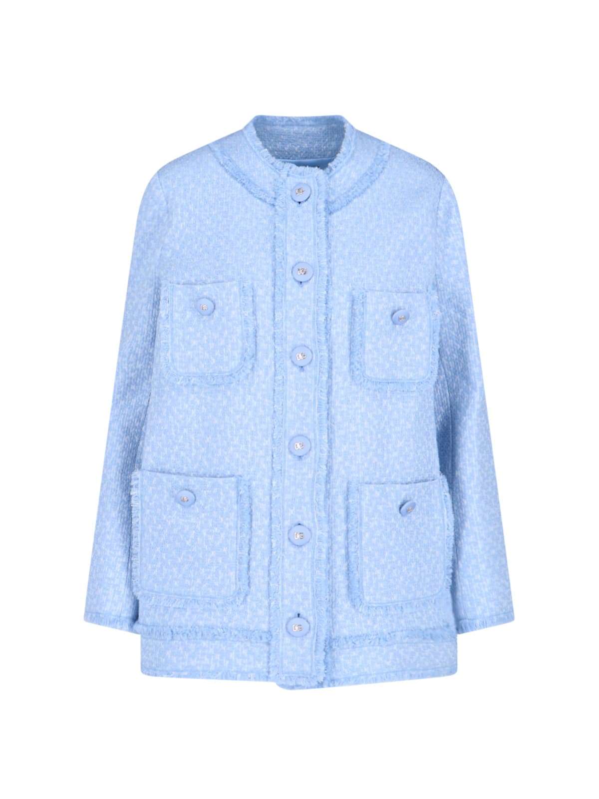 Shop Dolce & Gabbana Rachel Multipocket Jacket In Light Blue